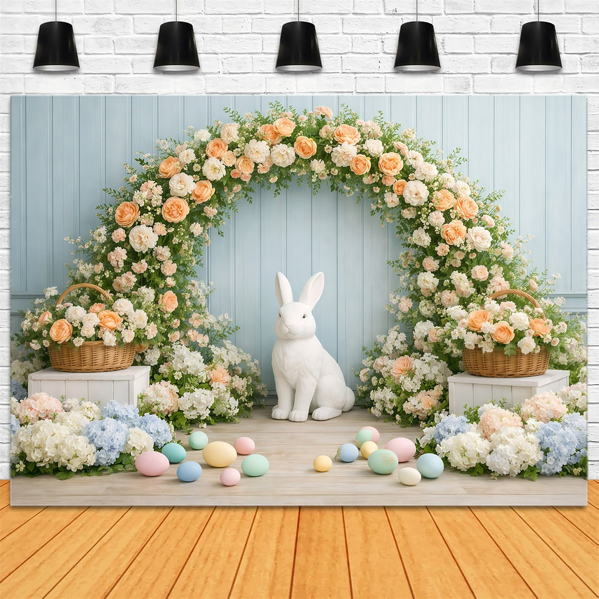 Easter Wall Backdrop Blossom Bunny Flower Arch Easter Backdrop For Photography UK GQ61-18
