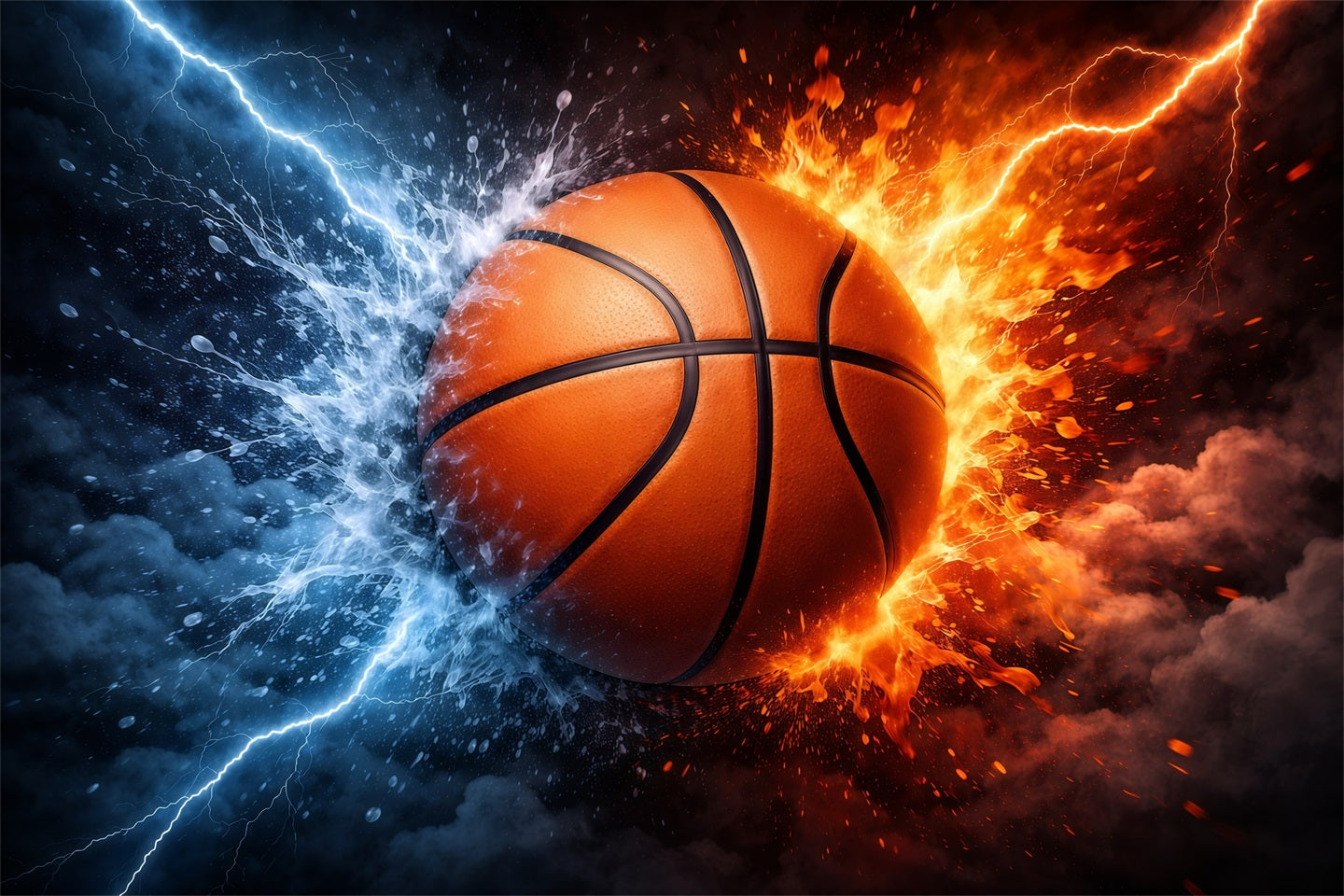 Basketball Backdrops Water Fire Energy Explosion Sports Backdrops For Photography UK GQ61-81