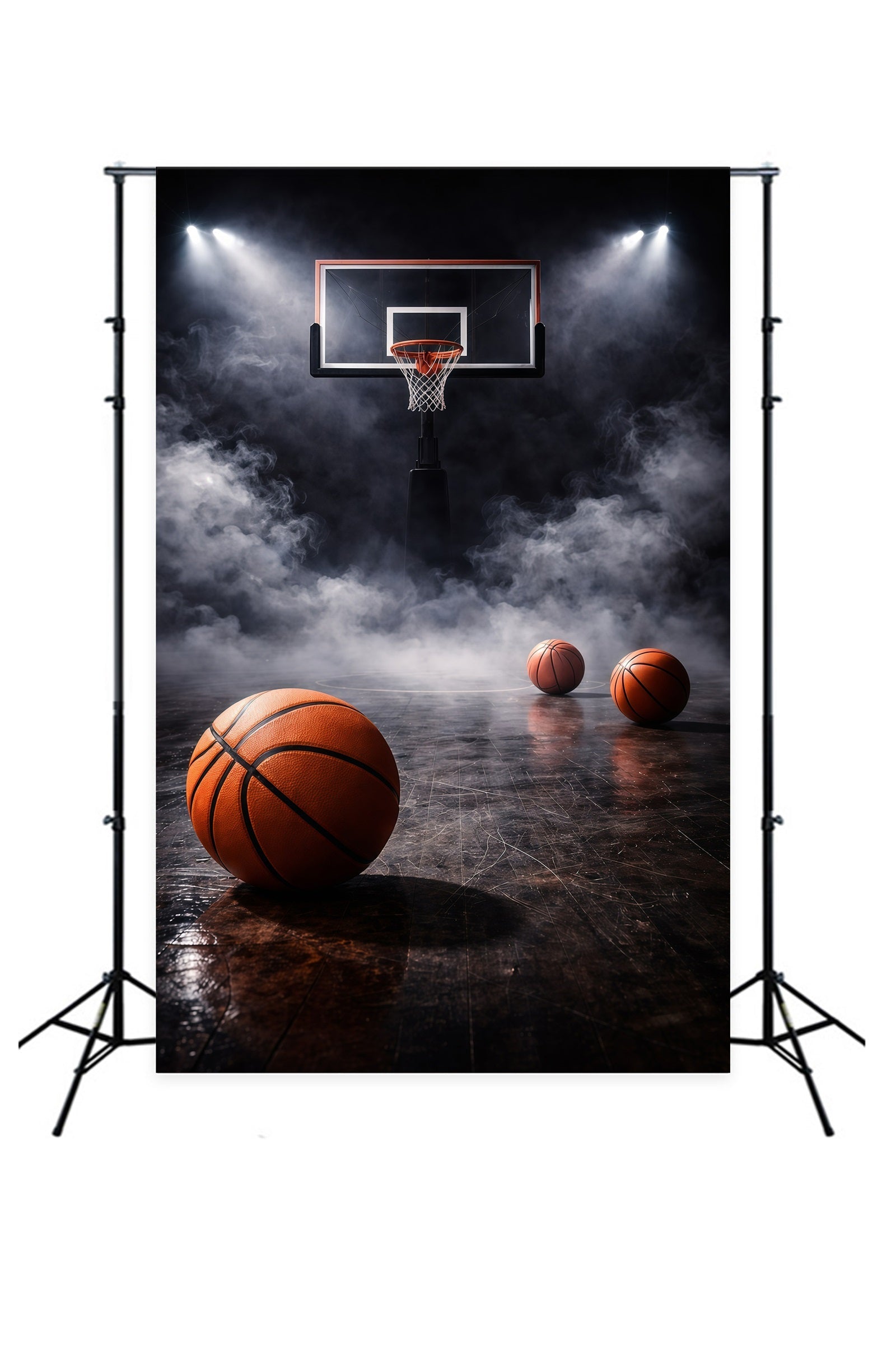 Basketball Photo Backdrop Smoke Moody Spotlight Court Sports Photography Backdrops UK GQ61-82