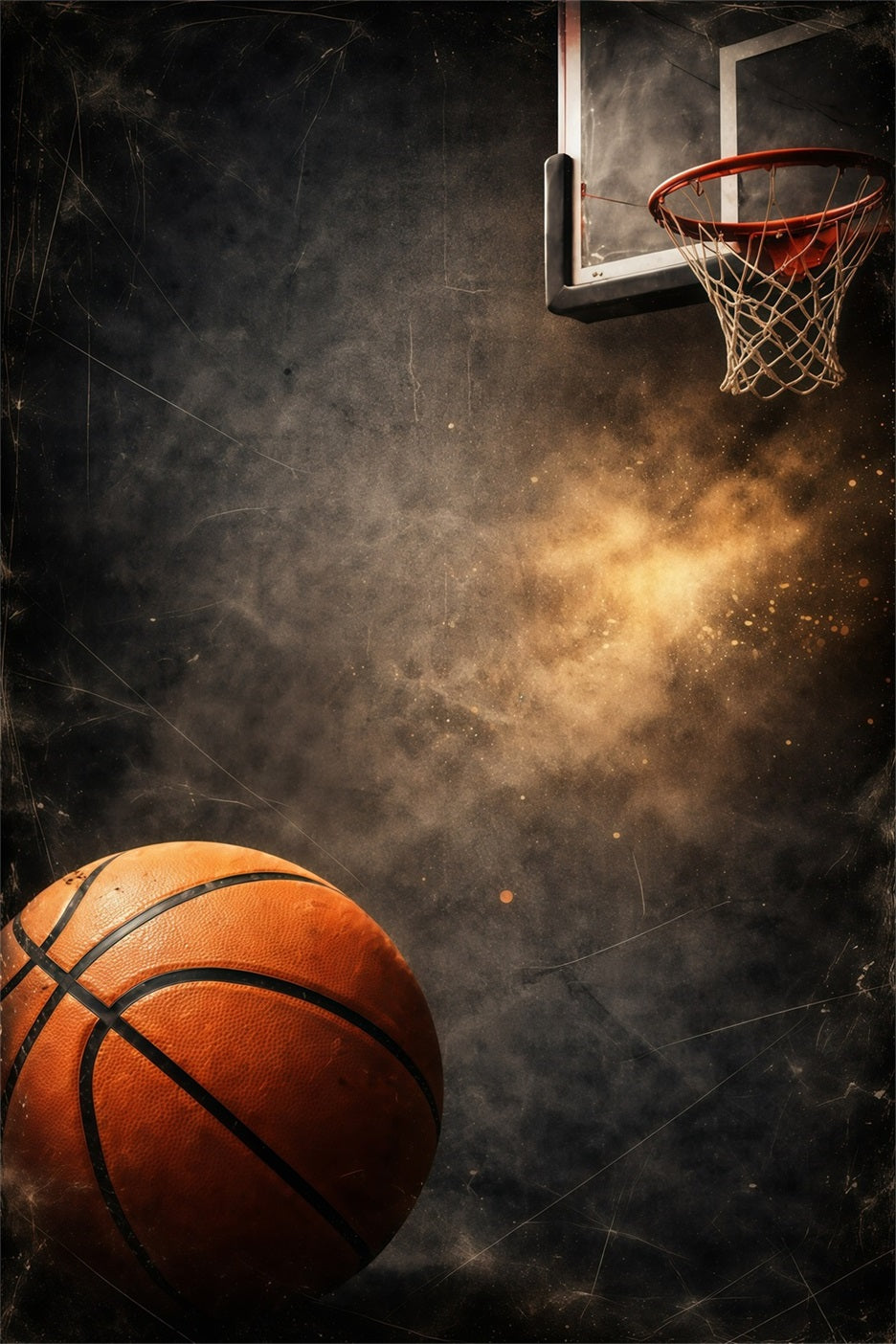 Basketball Photo Backdrop Grunge Hoop Dust Explosion Sports Theme Backdrop UK GQ61-87