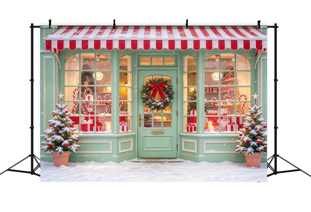 Christmas Candy Cane Backdrop Mint Green Peppermint Boutique Merry Christmas Backdrop UK GQ610-20