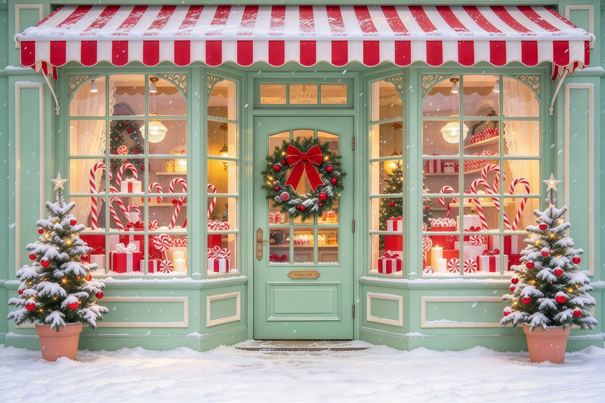Christmas Candy Cane Backdrop Mint Green Peppermint Boutique Merry Christmas Backdrop UK GQ610-20