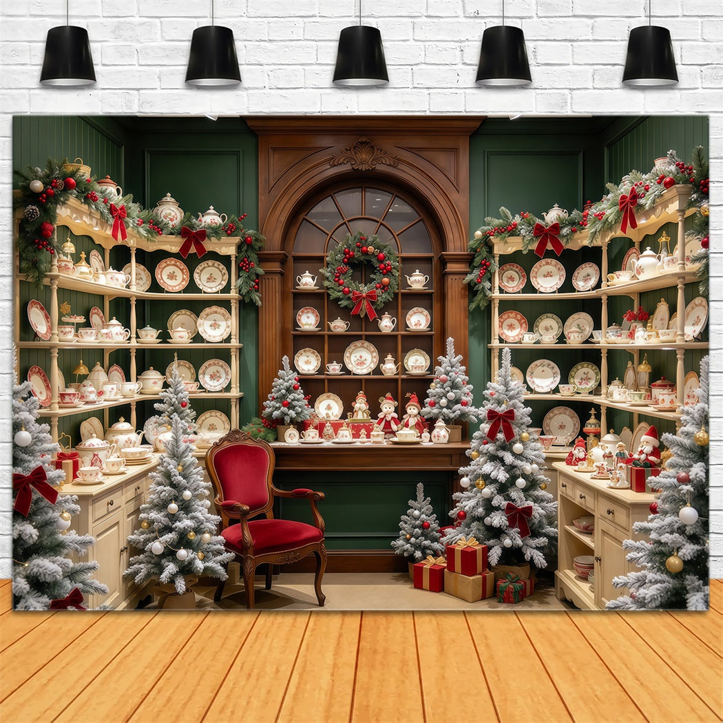 Santa Backdrop Festive Porcelain Cabinet Display Christmas Backdrop for Party UK GQ610-78