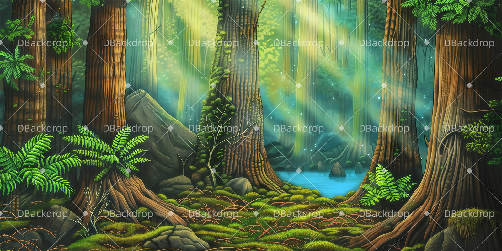 Forest Stage Backdrop Fairy Circle Clearing Performance Backdrops UK GQ62-T14