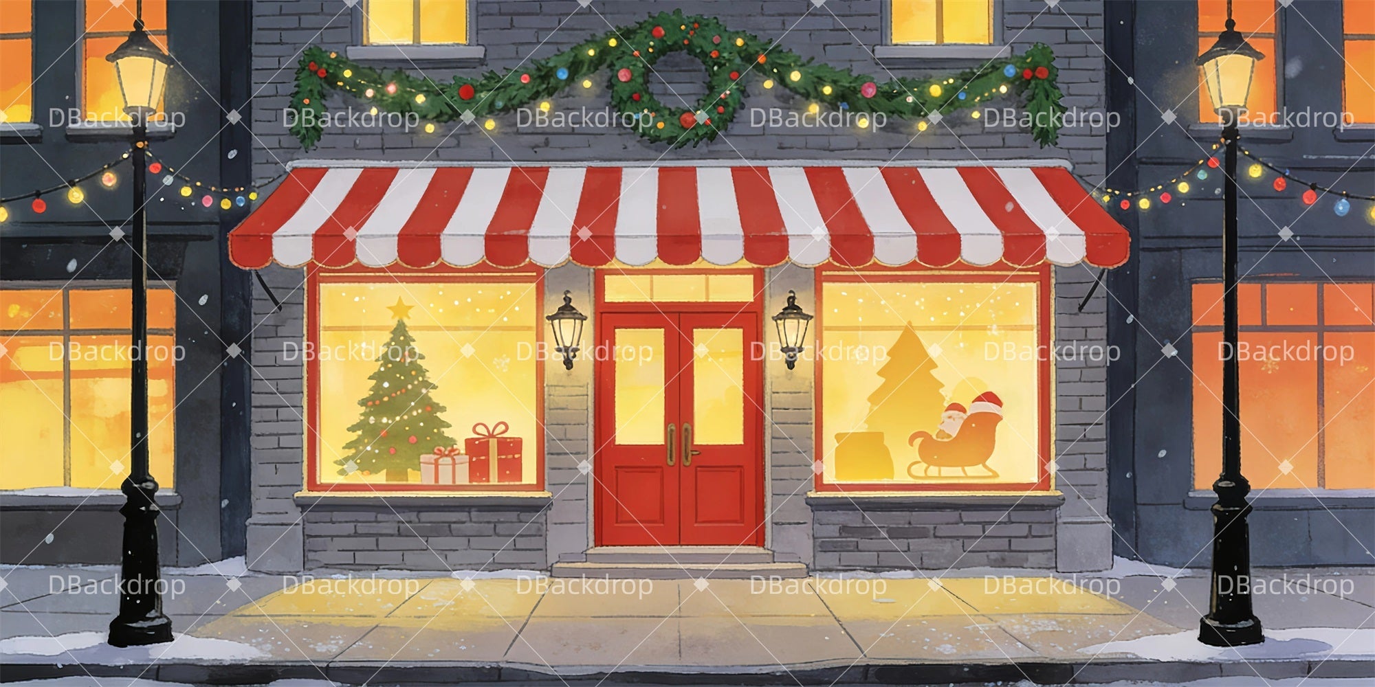 Theater Backdrop Department Store Christmas Stage Backdrops UK GQ63-T45