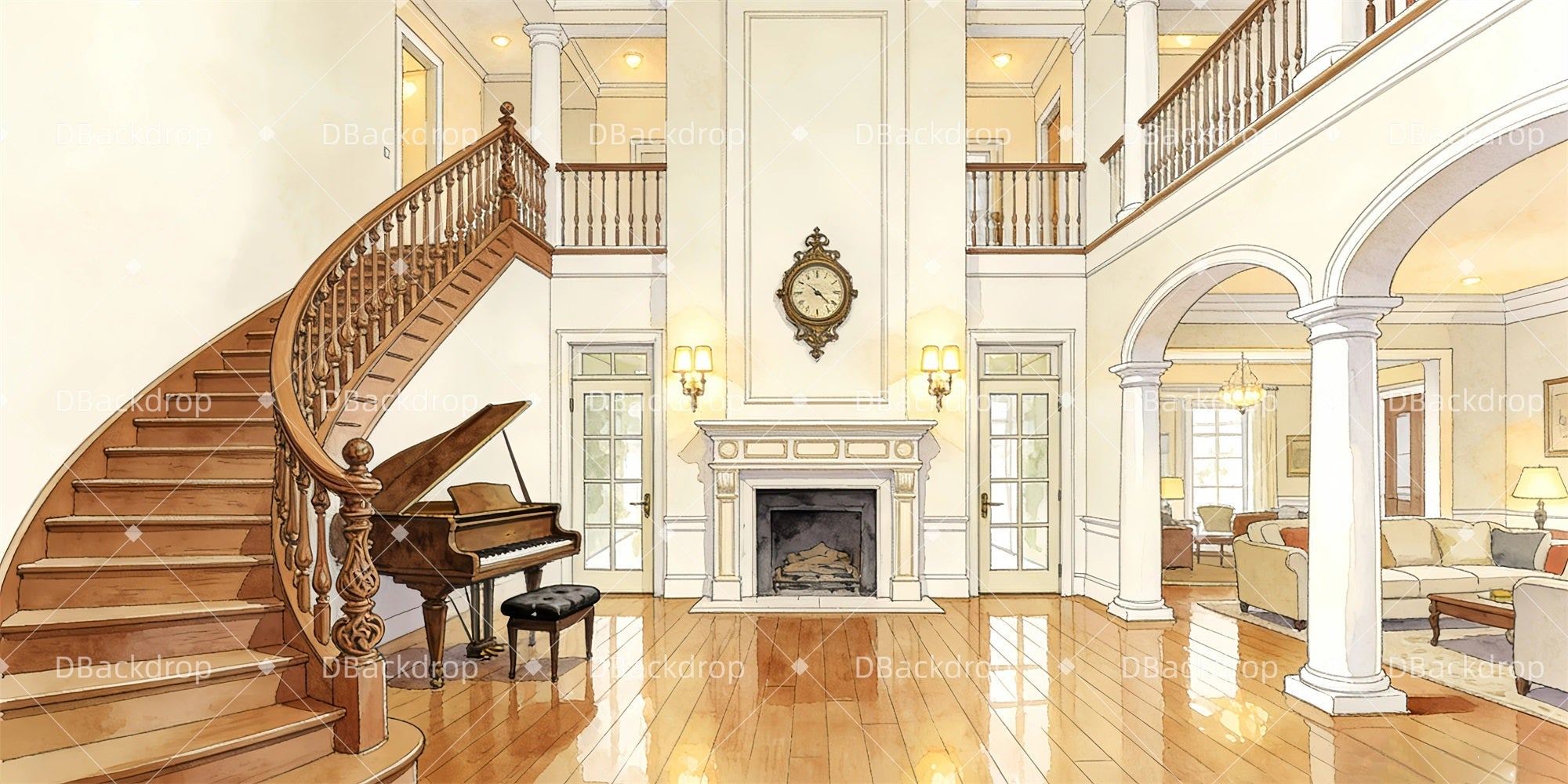Stage Backdrop House Interior Theater Backdrops For Sale UK GQ63-T51