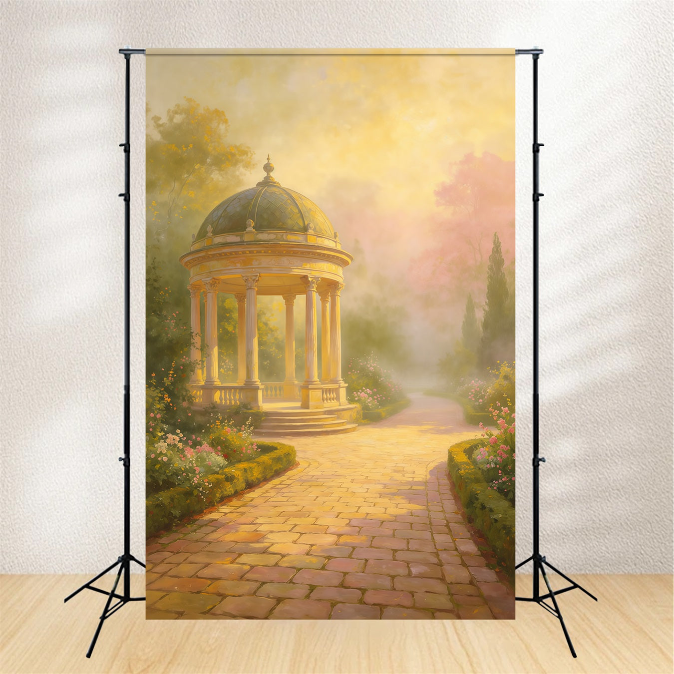 Portrait Photography Backdrop Golden Mist Garden Gazebo Path Abstract Backdrop UK GQ64-34
