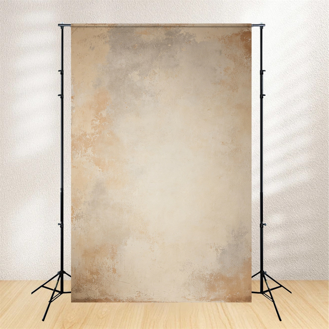 Limewash Backdrop Warm Beige Distressed Stucco Texture Portrait Backdrops UK GQ64-31