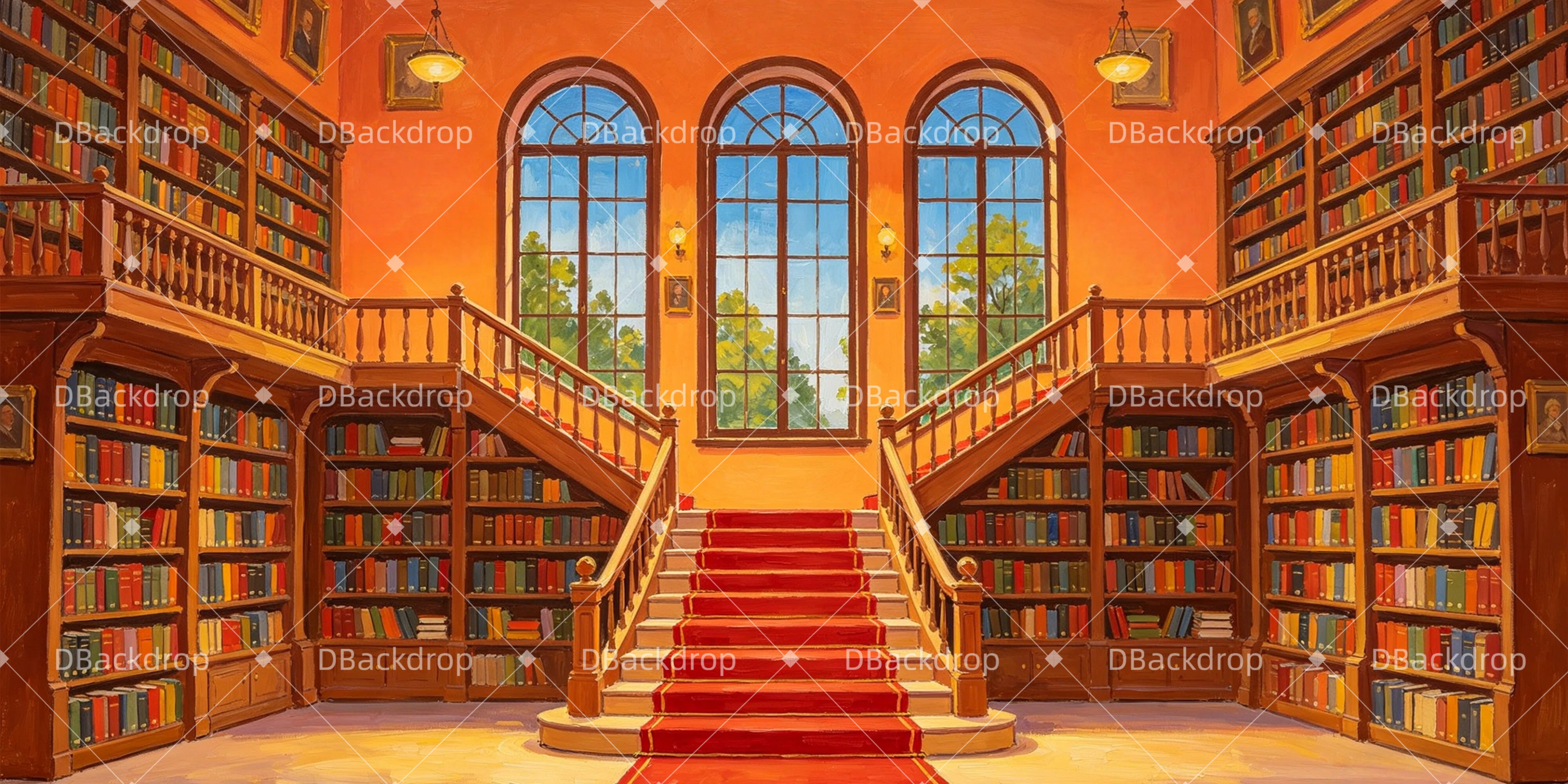 Professional Stage Backdrops Wizard Library Performance Backdrop UK GQ65-T13