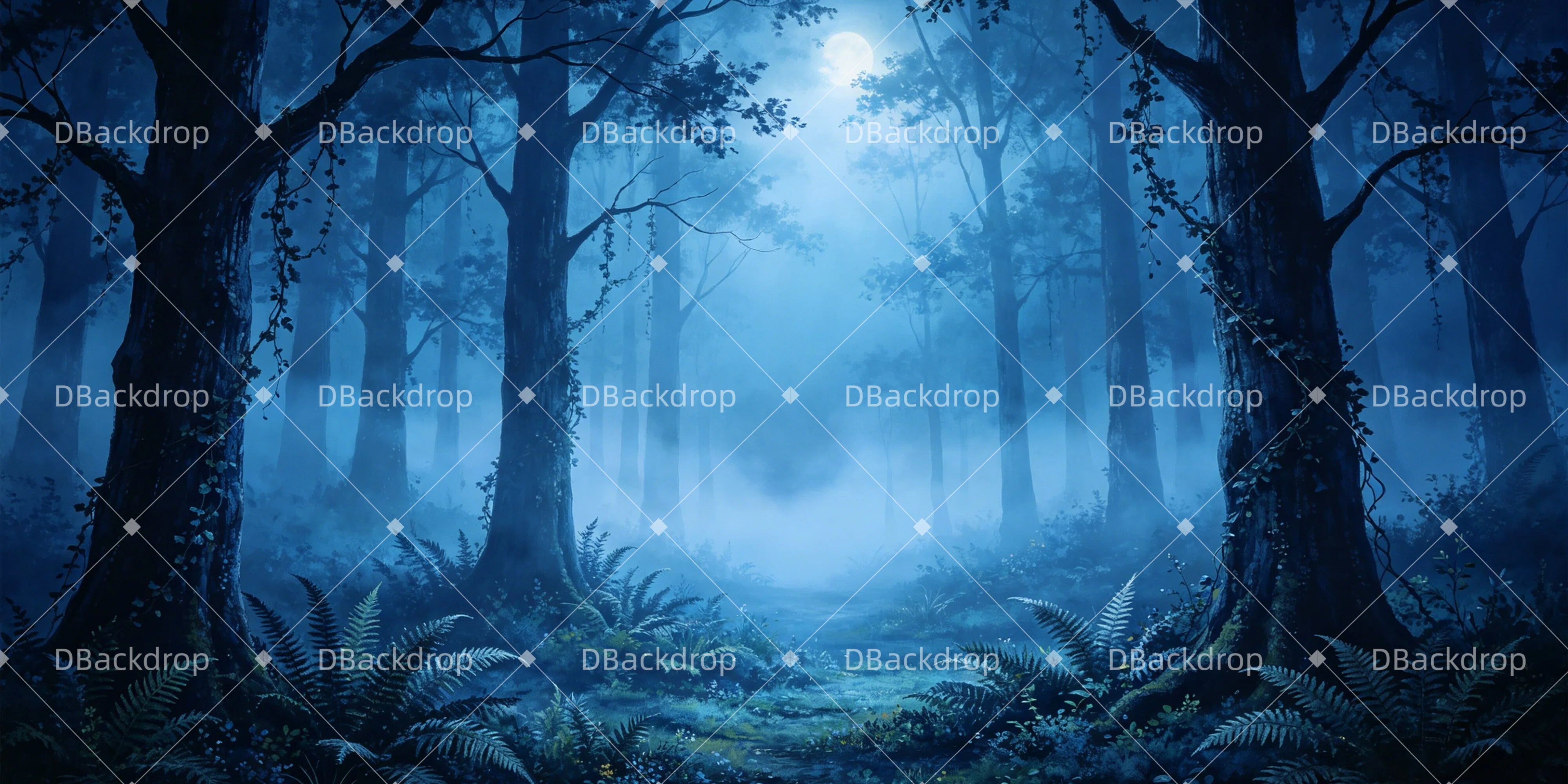 Scenic Backdrops Dark Enchanted Forest Large Stage Backdrops UK GQ65-T18