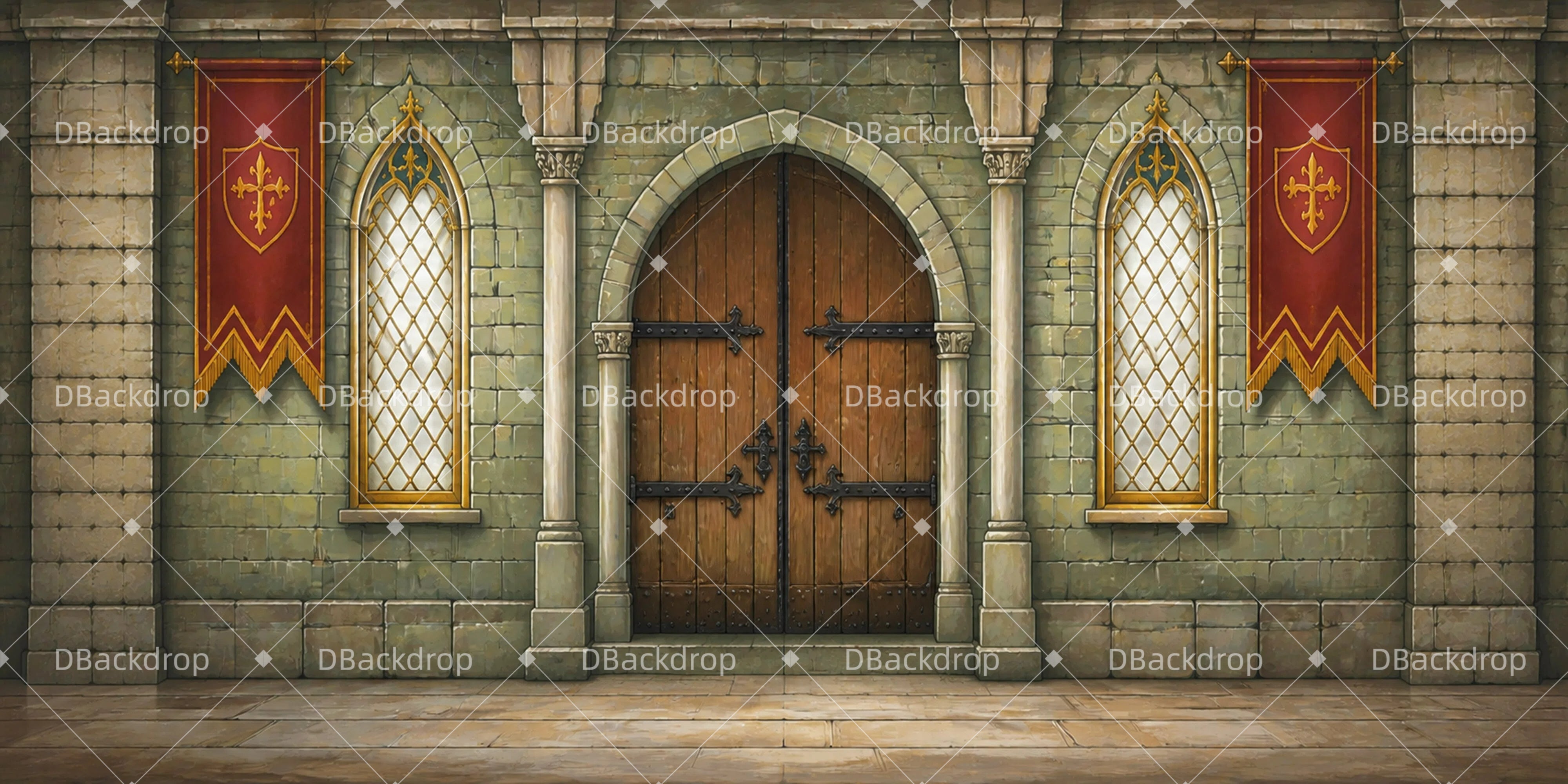 Performance Backdrop Castle Inner Wall Professional Stage Backdrops UK GQ65-T19