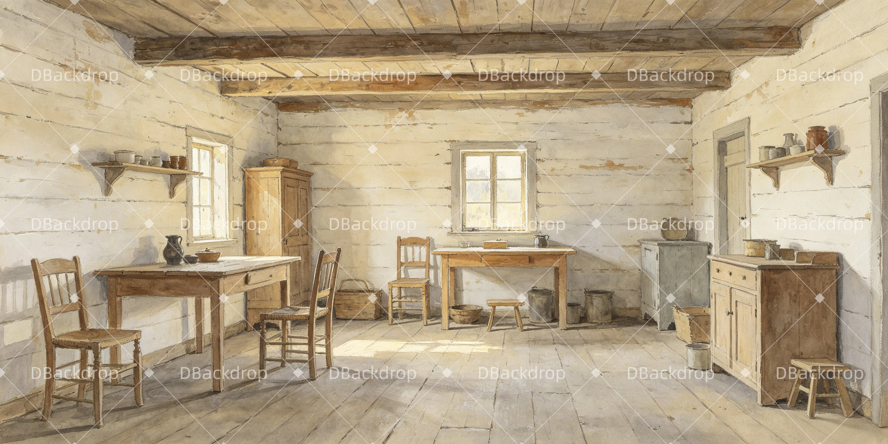 Stage Backdrop Ideas Simple Wooden Cabin Backdrop For Theater UK GQ65-T35