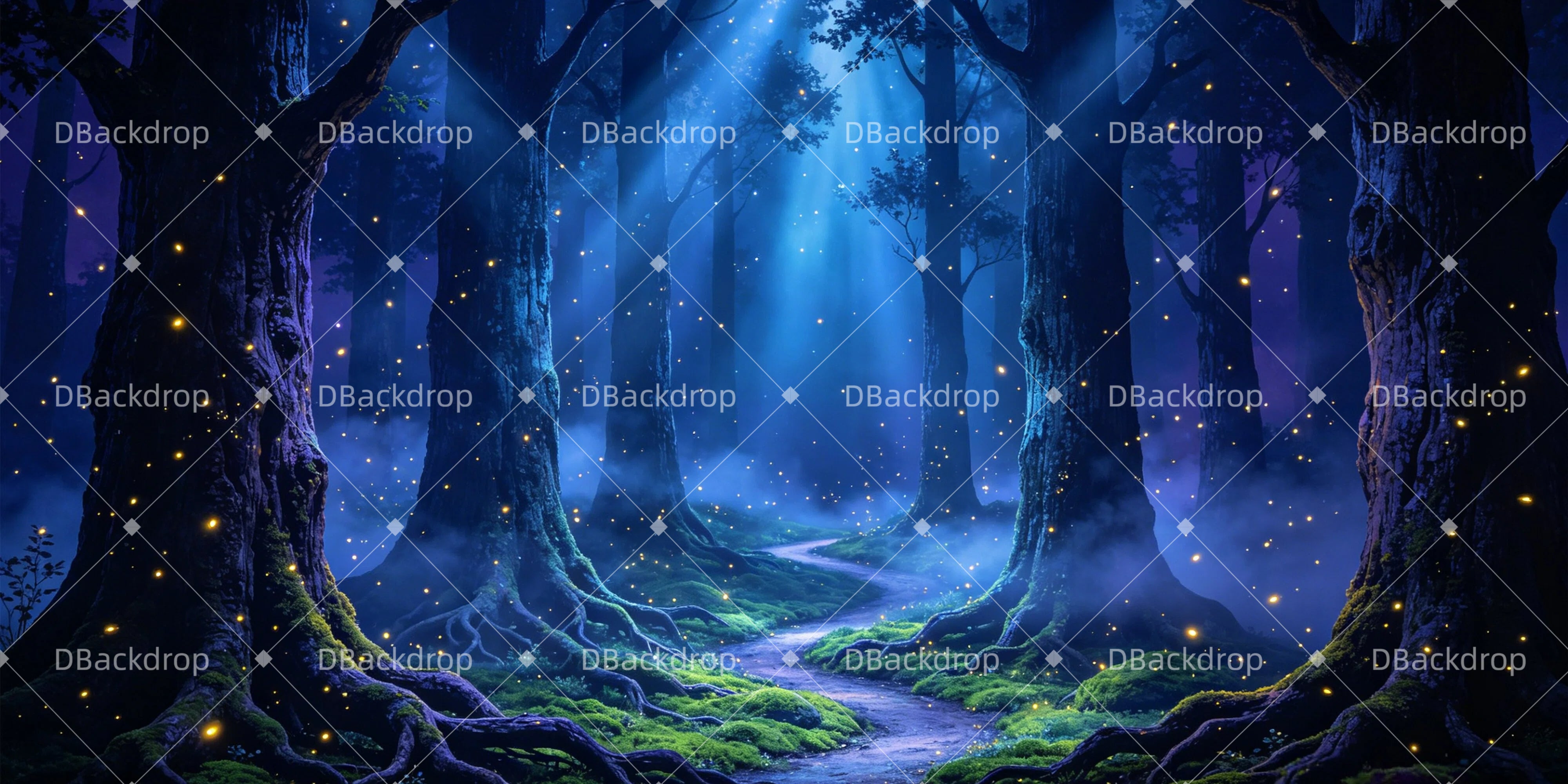 Professional Stage Backdrops Night Forest Large Stage Backdrops UK GQ65-T3