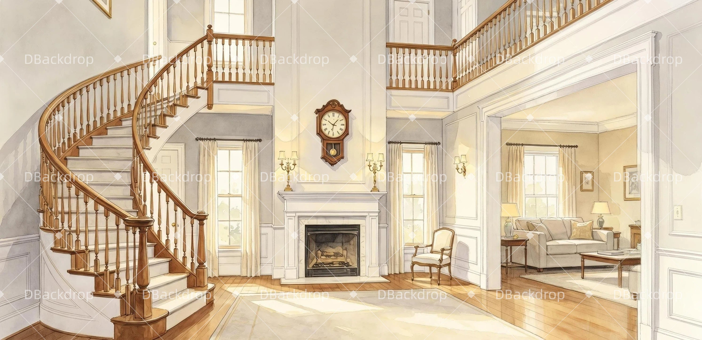 Backdrop For Theater Cozy Living Room Performance Backdrops UK GQ65-T45