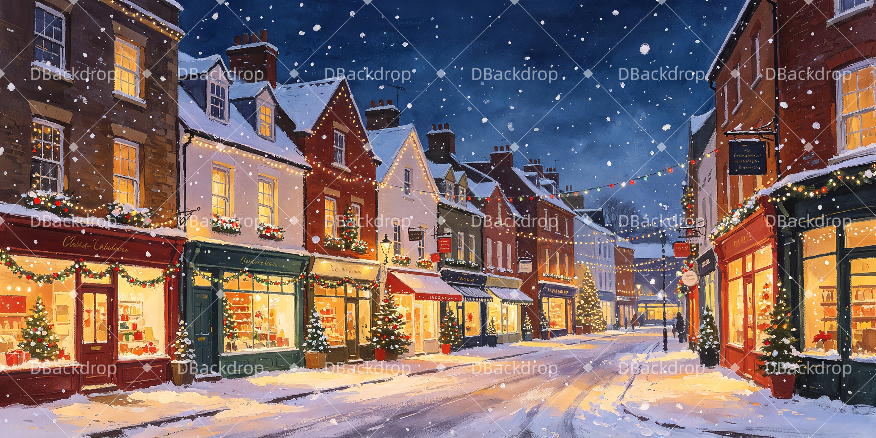 Theater Backdrop Nighttime City Street Theater Backdrops For Sale UK GQ65-T60