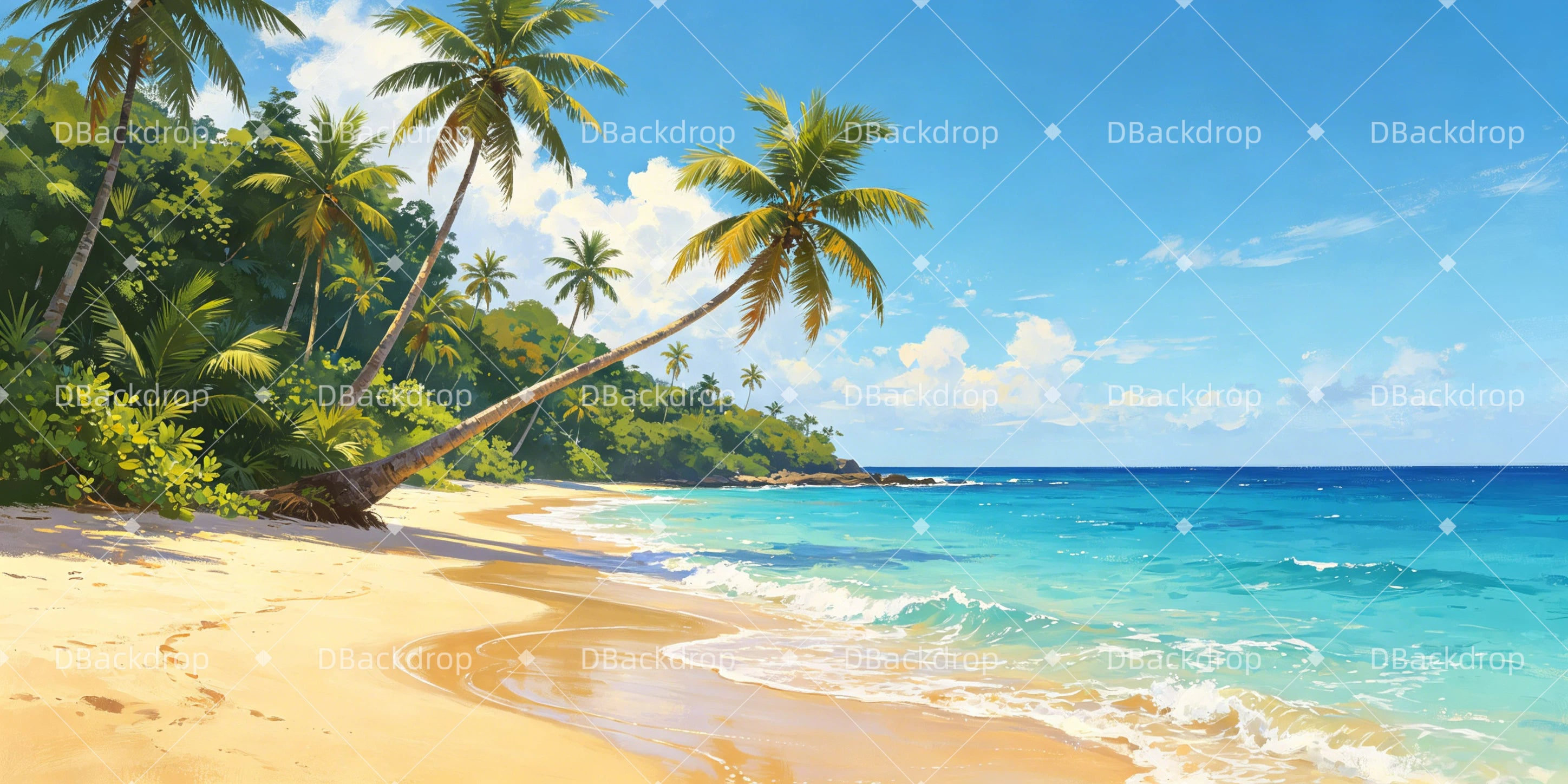Scenery Backdrops For Theater Caribbean Beach Stage Backdrops UK GQ65-T62