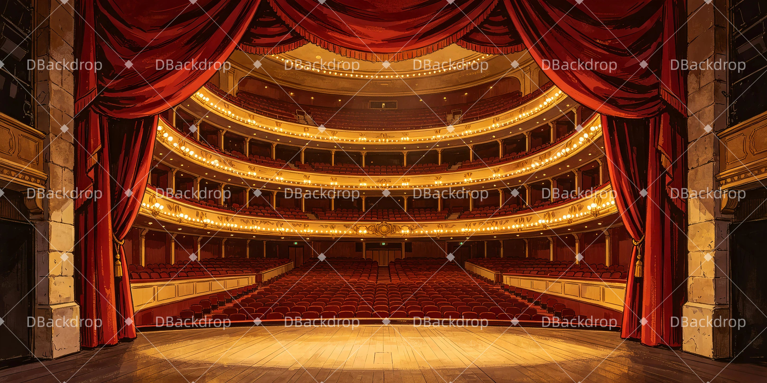 Performance Backdrop Opera Balcony Broadway Stage Backdrops UK GQ65-T72