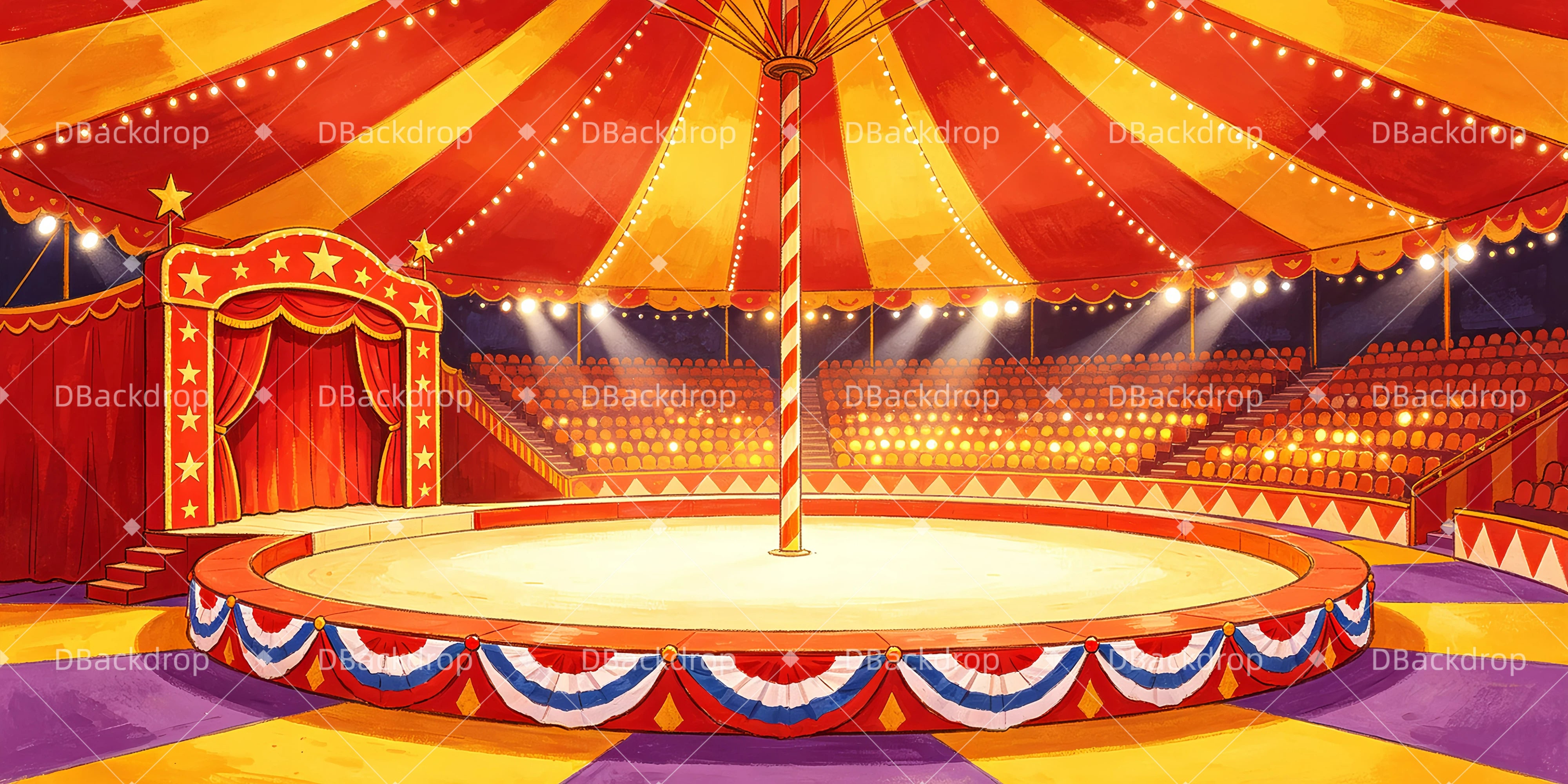 Circus Stage Backdrop Circus Tent Interior Performance Backdrop UK GQ65-T93