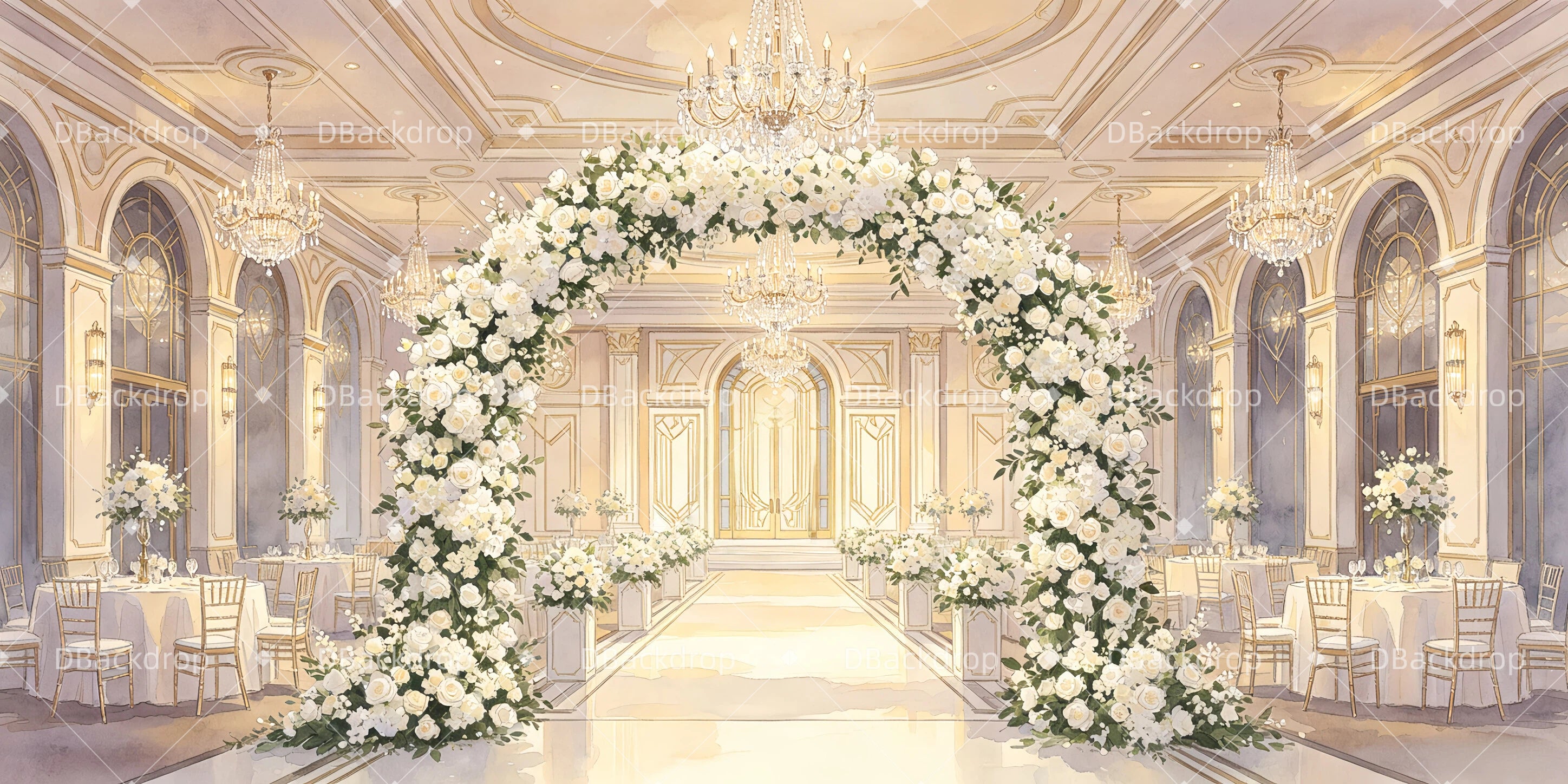 Backdrop For Theater Play Grand Wedding Stage UK Backdrops GQ66-T20