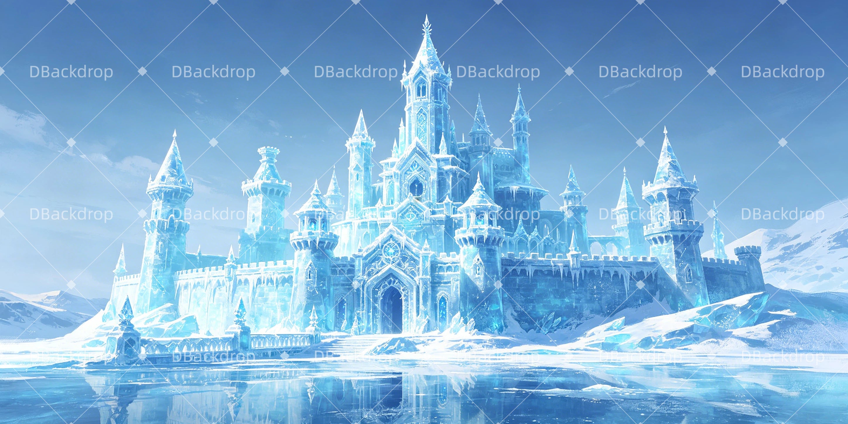 Movie Theater Backdrop White Witch Castle UK School Play Backdrops GQ66-T43