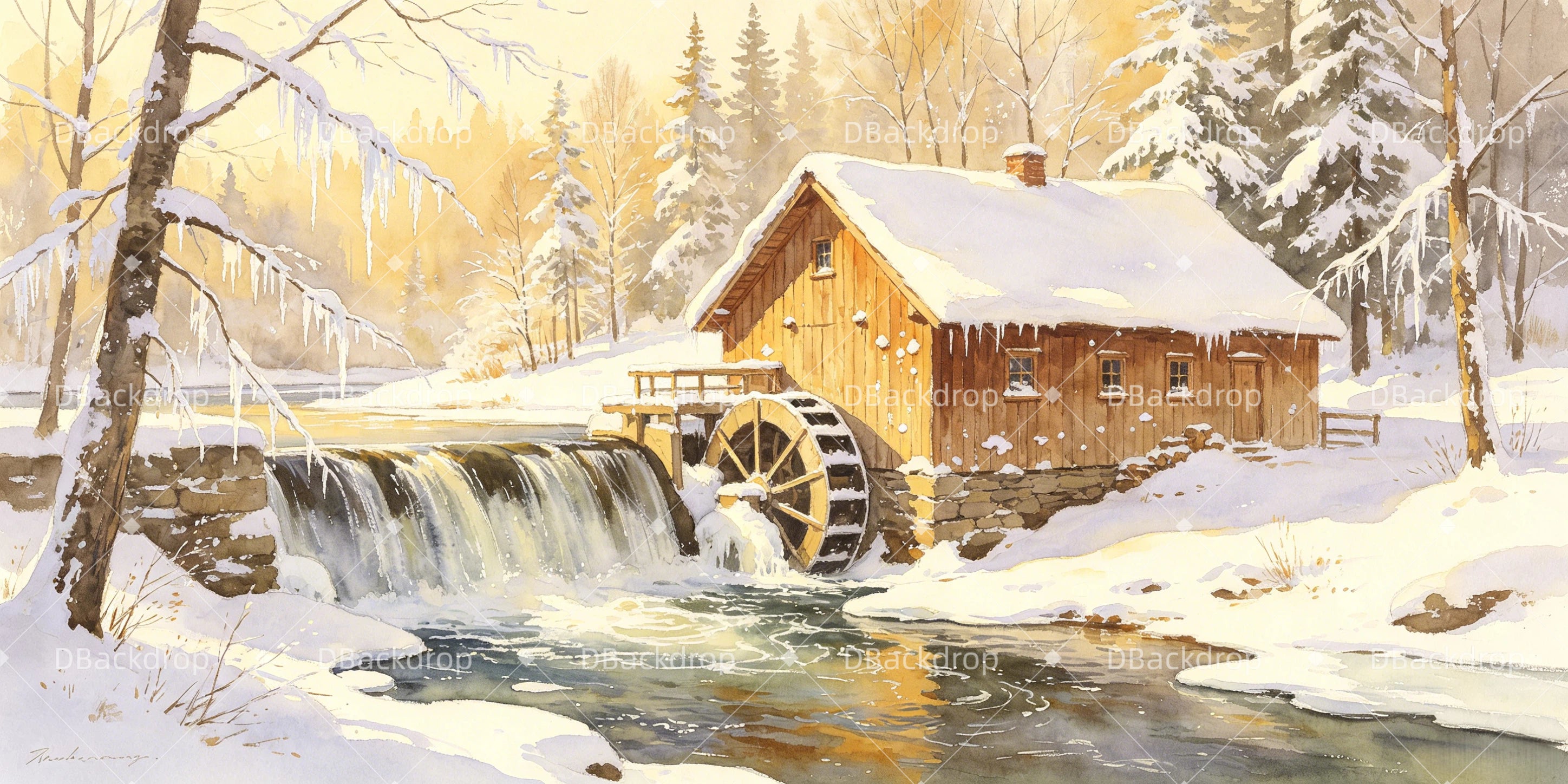 Theater Stage Backdrop Beavers' UK Dam House Performance Backdrop GQ66-T49