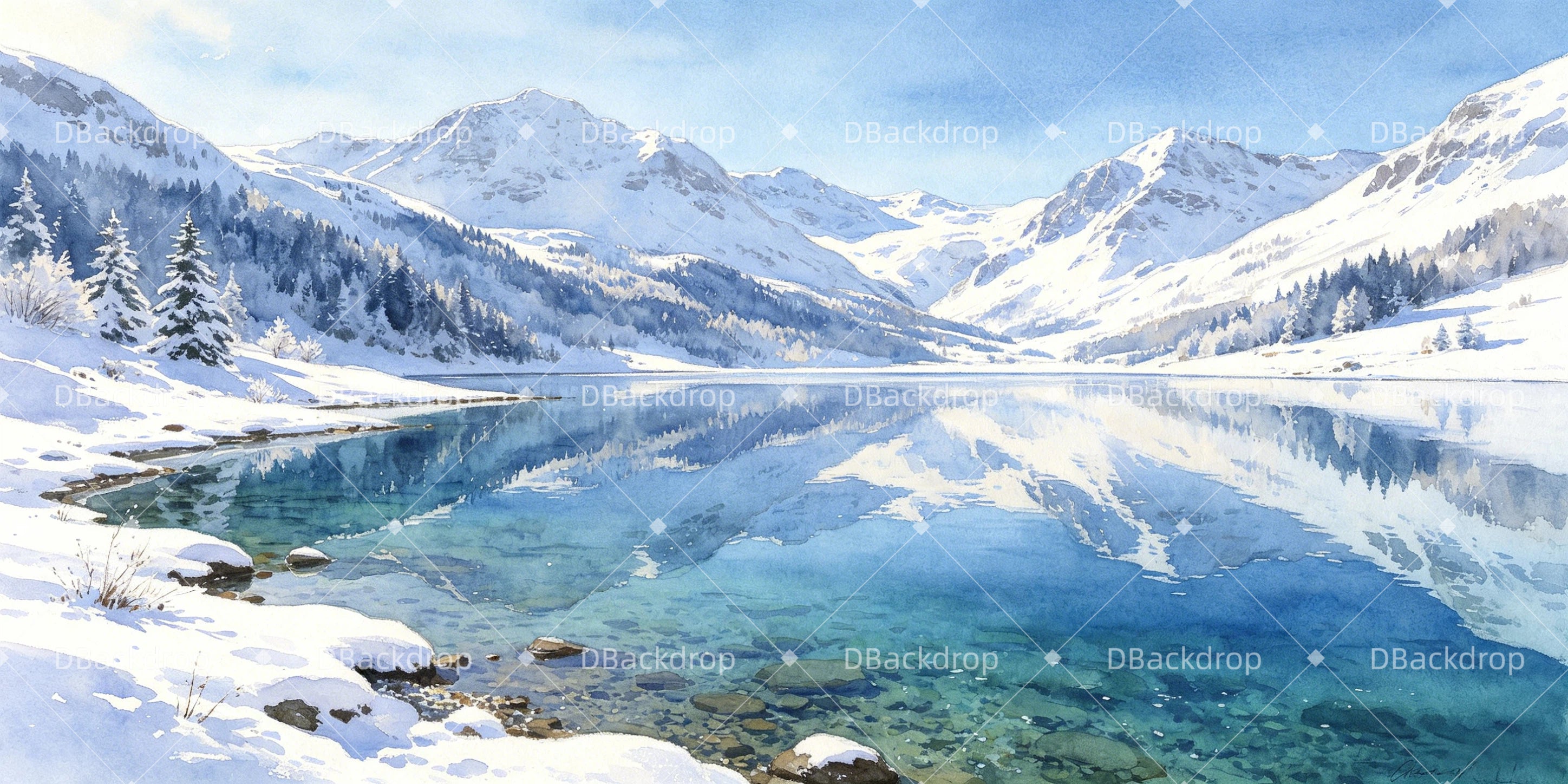 Cheap Theater Backdrops Mountain Lake Stage UK Scenery Backdrops GQ66-T57