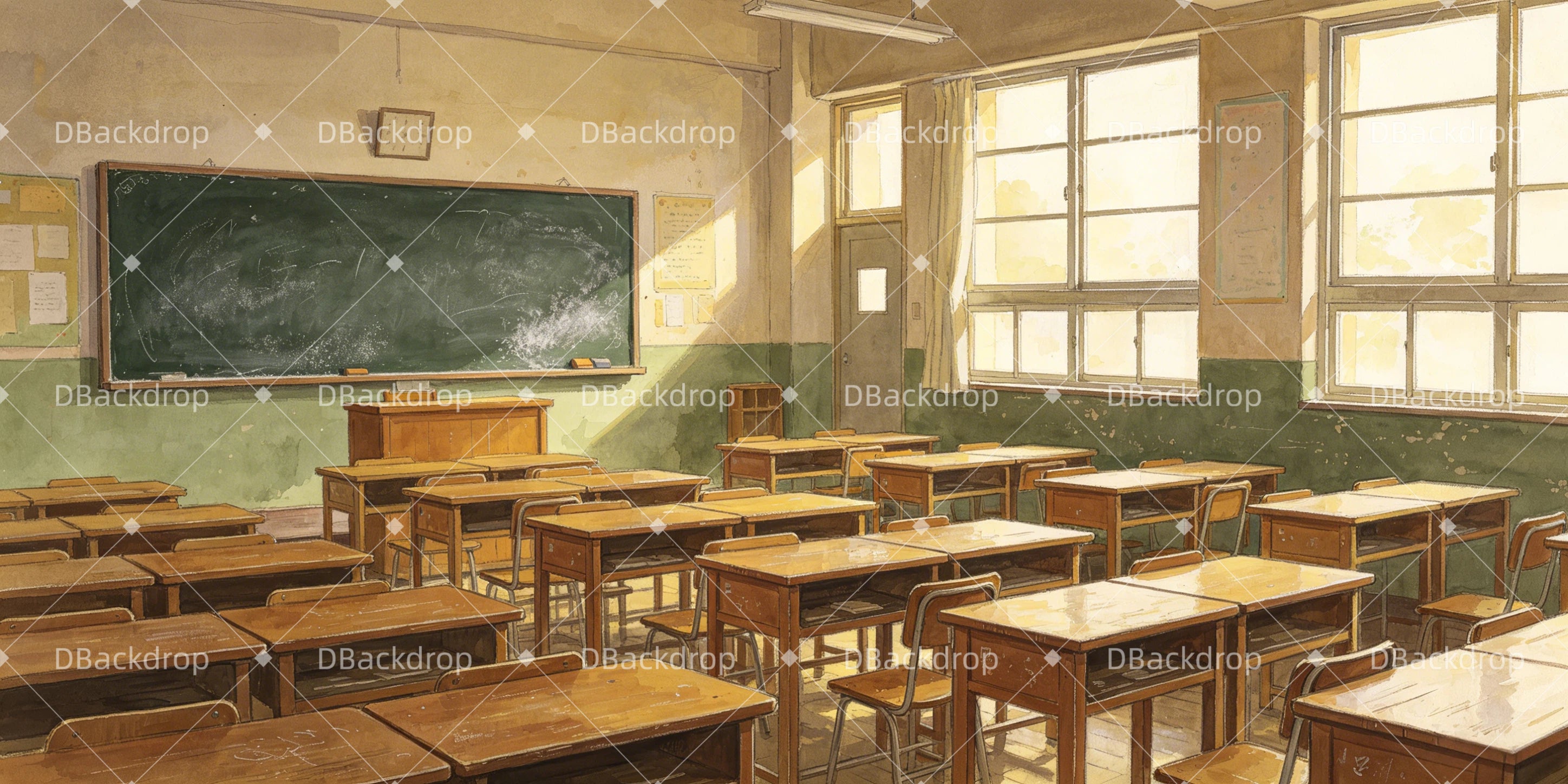 Theater Backdrops Old School Classroom School Play Backdrop UK GQ66-T65
