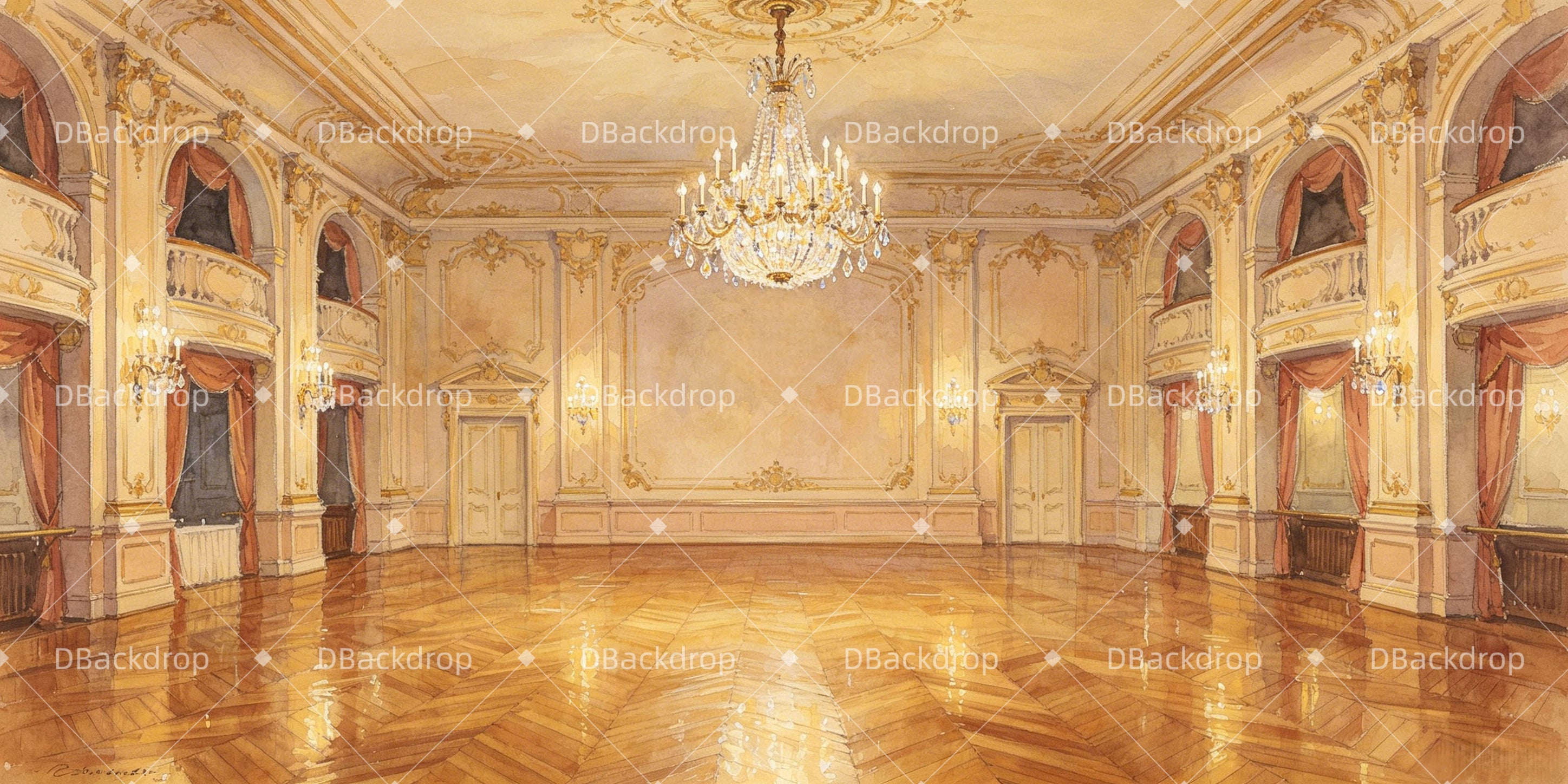Dance Recital Backdrops Ballroom Dance Hall Theater Stage Backdrops UK GQ66-T88