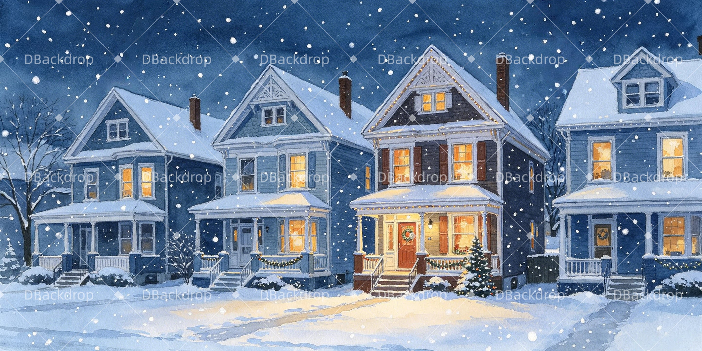 Performance Backdrops Christmas Snowy Night Theater Stage Backdrops UK GQ66-T90