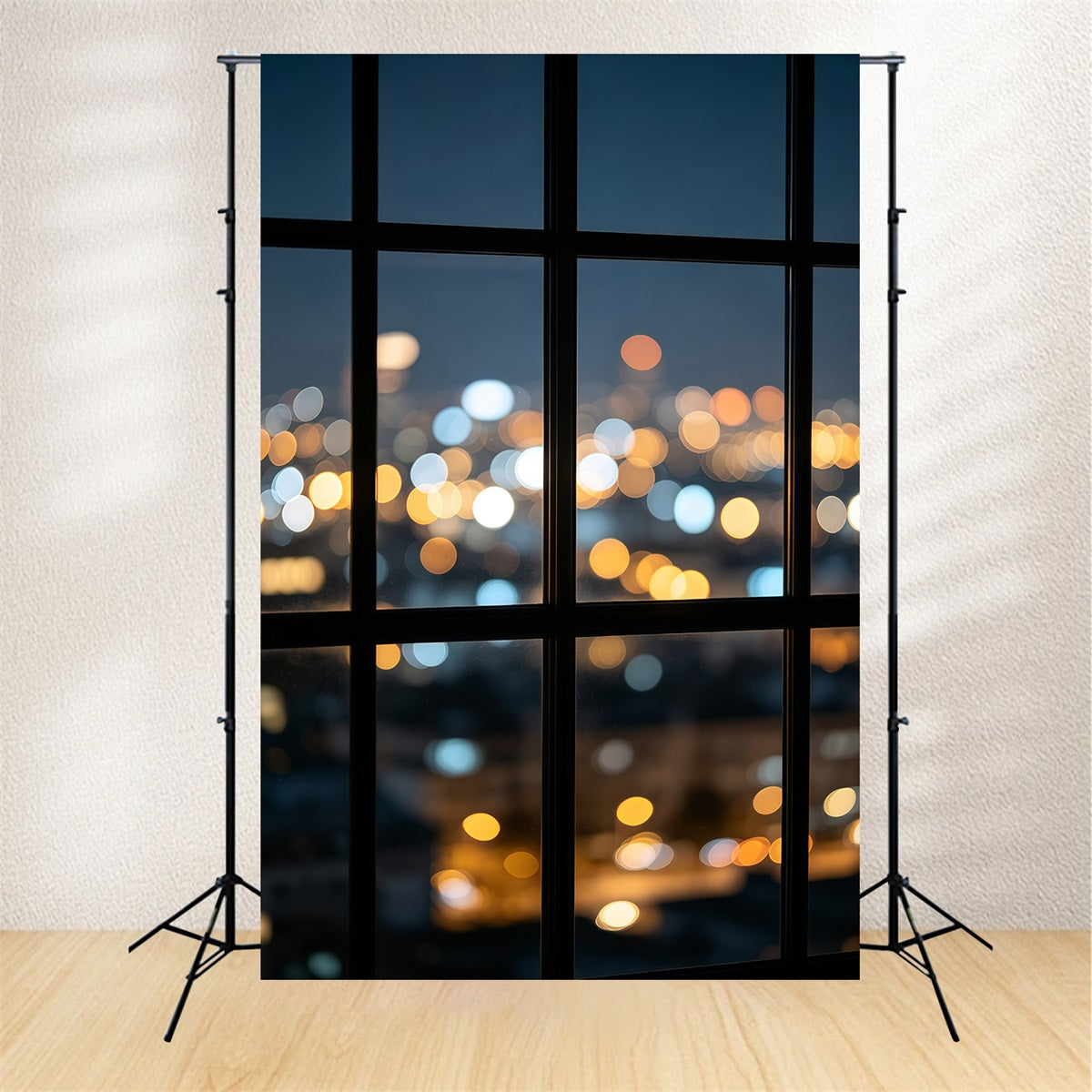 Christmas Bokeh Backdrop Night City Window View Christmas Photography Backdrop UK GQ69-24
