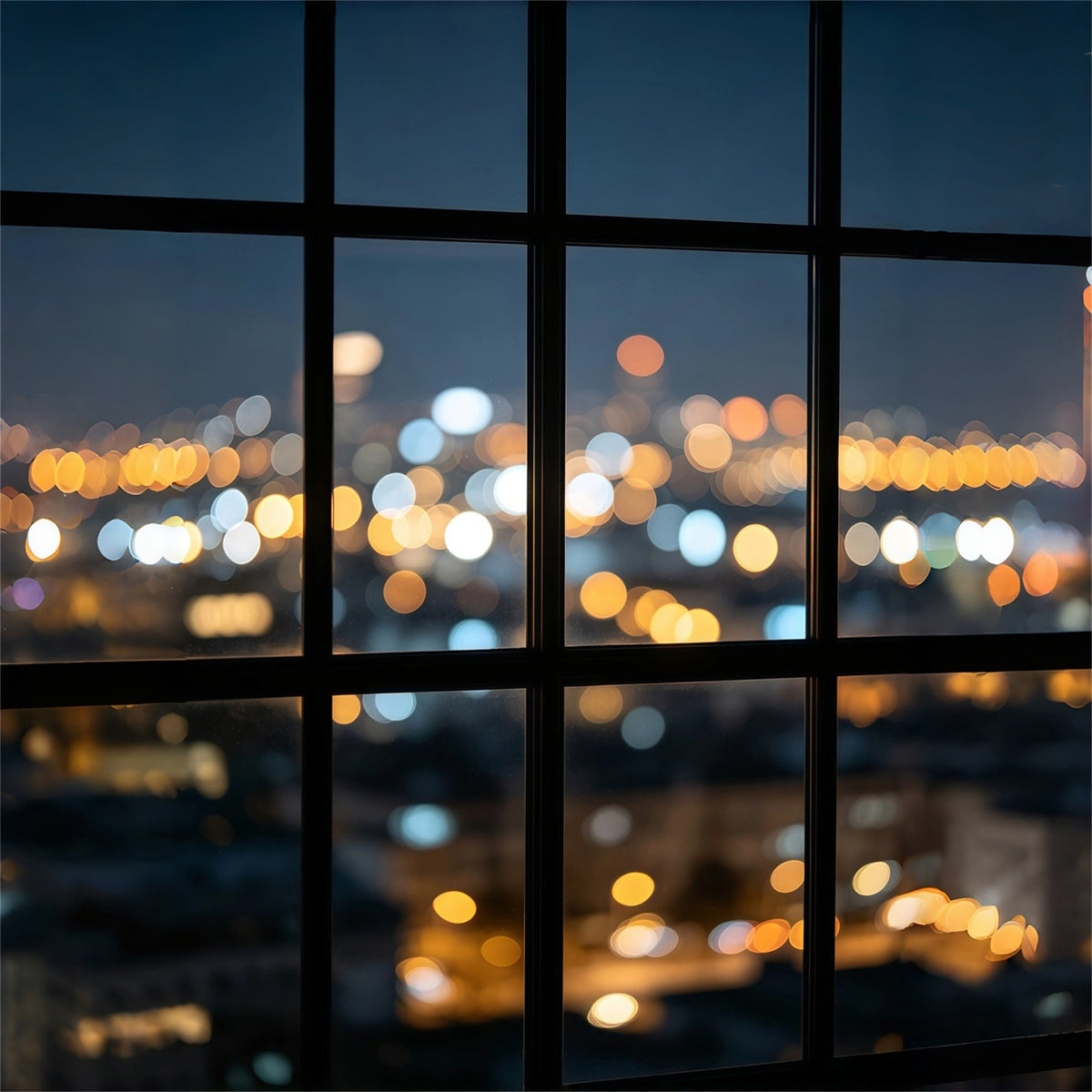 Christmas Bokeh Backdrop Night City Window View Christmas Photography Backdrop UK GQ69-24