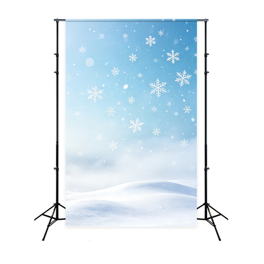 Christmas Snowflake Backdrop Snow Winter Sky Bokeh Christmas Muslin Backdrops UK GQ69-55