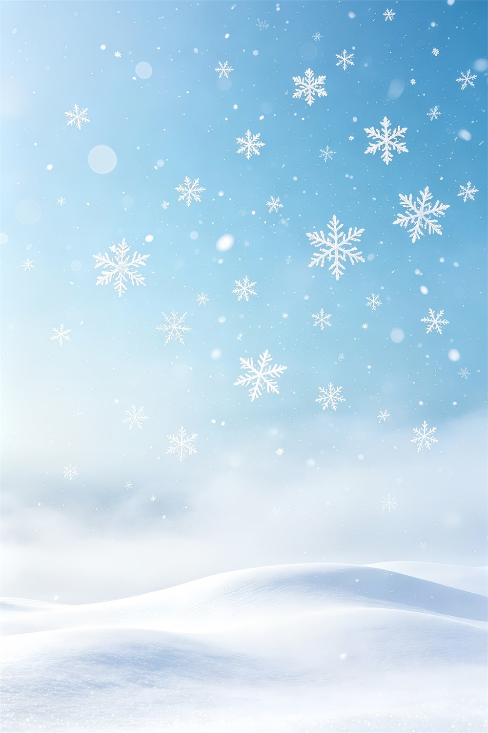 Christmas Snowflake Backdrop Snow Winter Sky Bokeh Christmas Muslin Backdrops UK GQ69-55