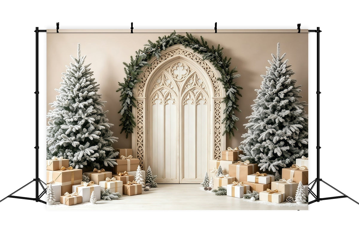 Christmas Arch Backdrop Ivory Gothic Archway Wall Christmas Backdrop UK GQ69-7