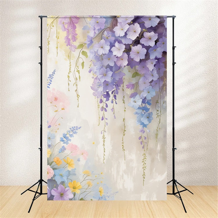 Backdrops Fine Art Romantic Purple Blossom Backdrop UK GTY-78