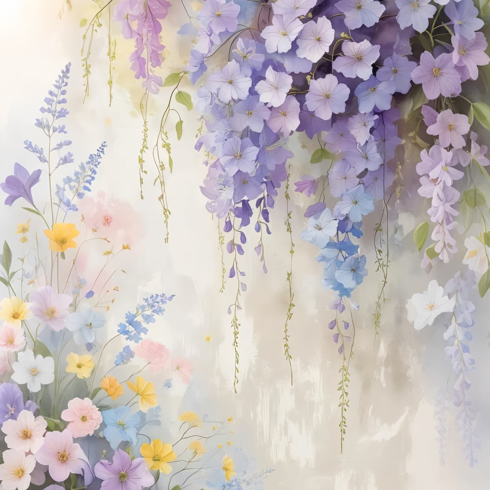 Backdrops Fine Art Romantic Purple Blossom Backdrop UK GTY-78