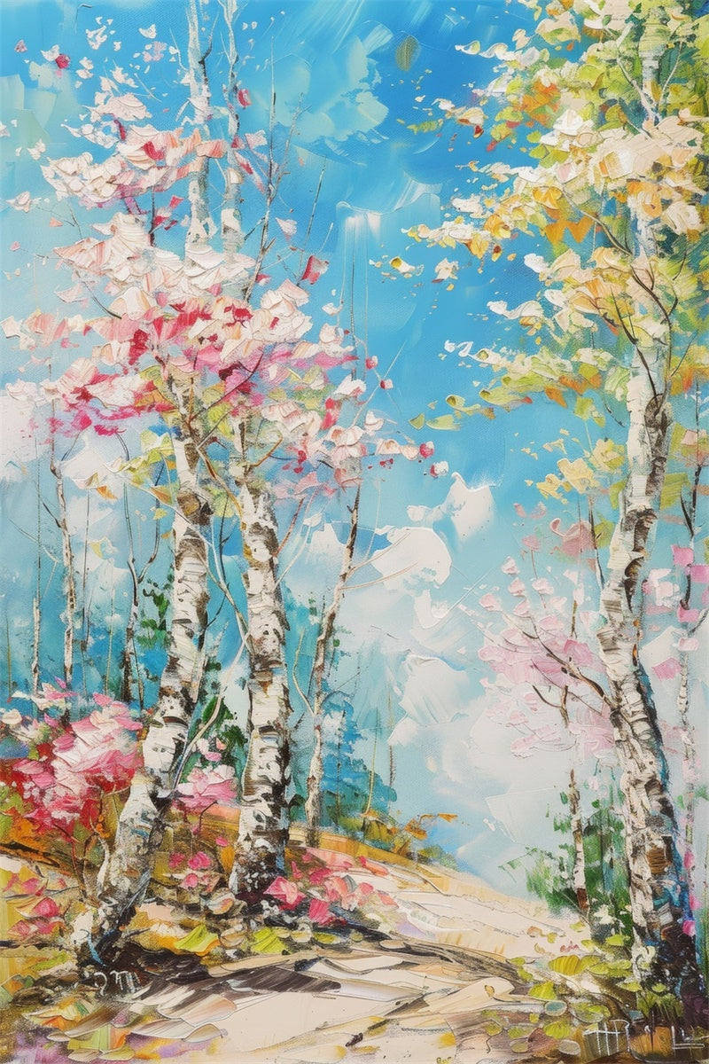 Fine Art Backdrops Dreamy Blue Sky Floral Backdrop UK GTY-99