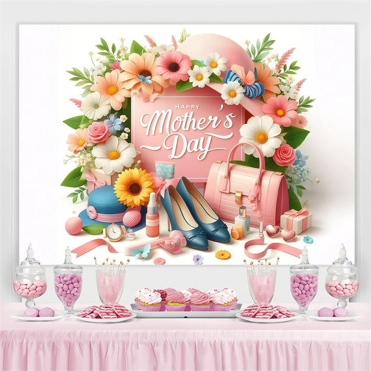 Backdrops For Mother's Day Chic Floral Fashion Backdrop UK GTY3-146