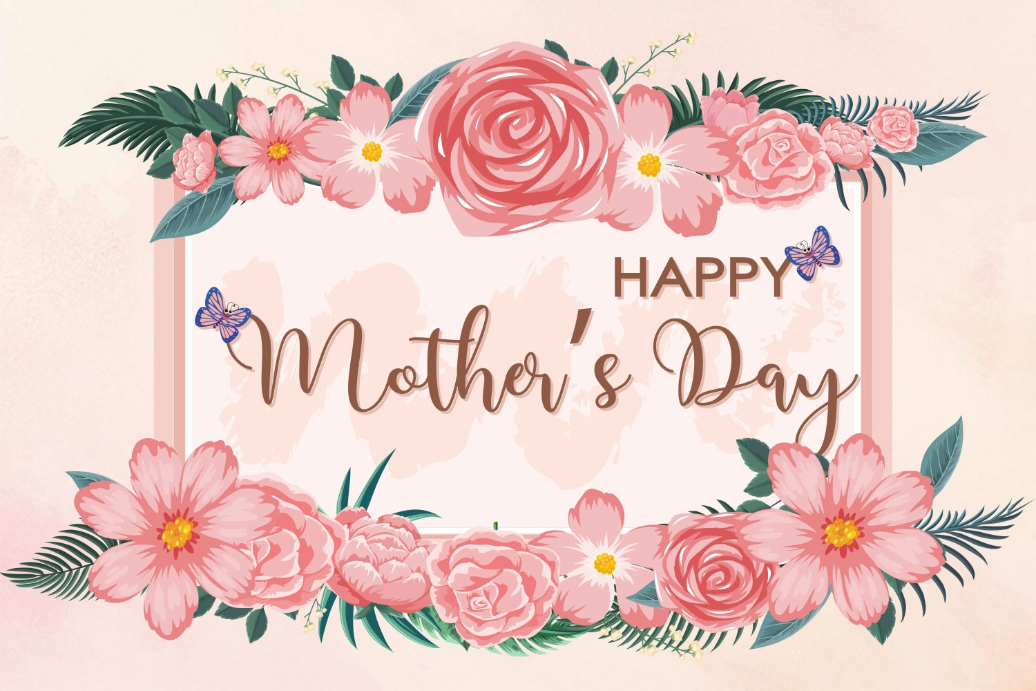 Mothers Day Photo Backdrop Blush Pink Rose Frame Backdrop UK GTY3-162