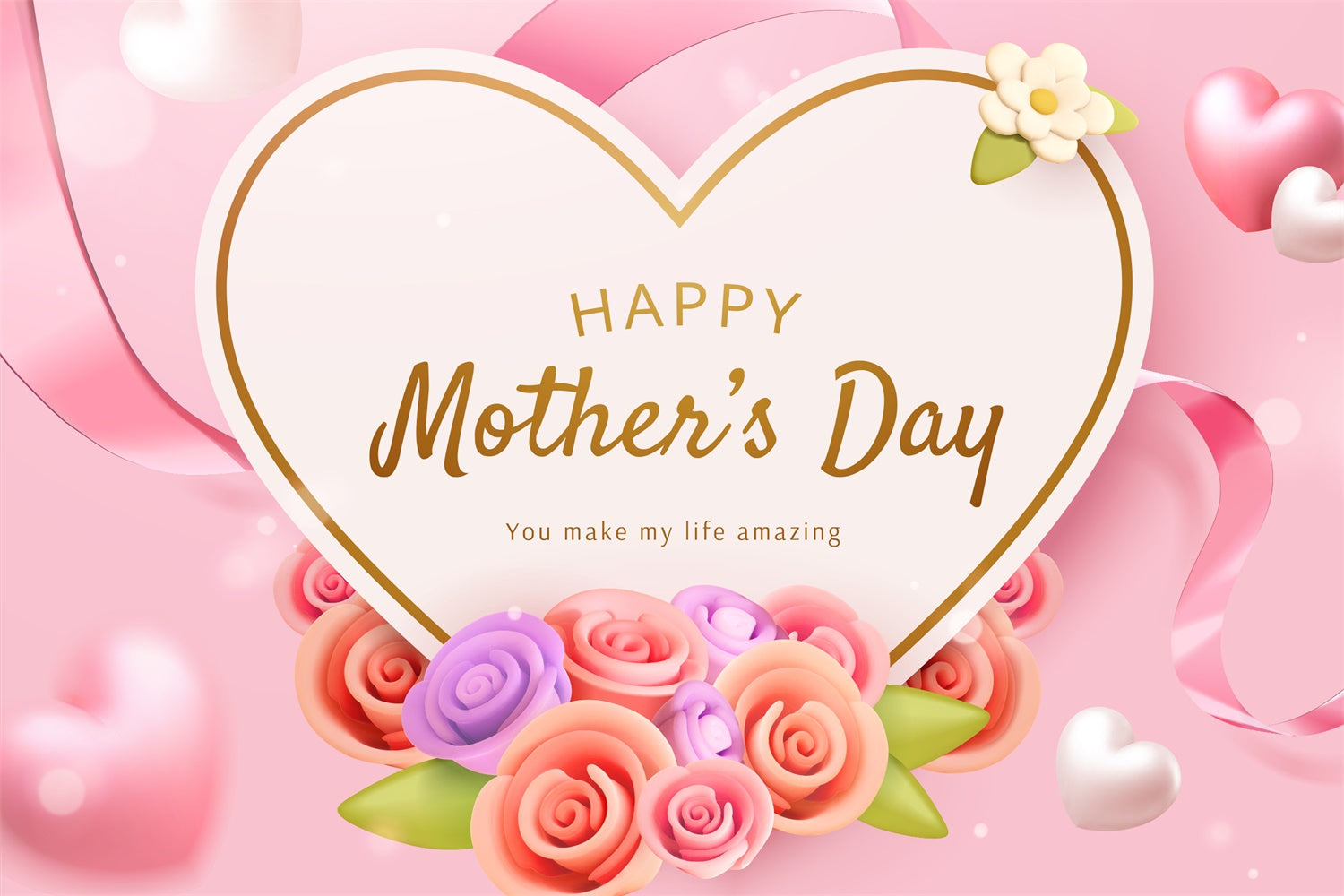 Backdrops For Mother's Day Chic Pastel Rose Backdrop UK GTY3-171