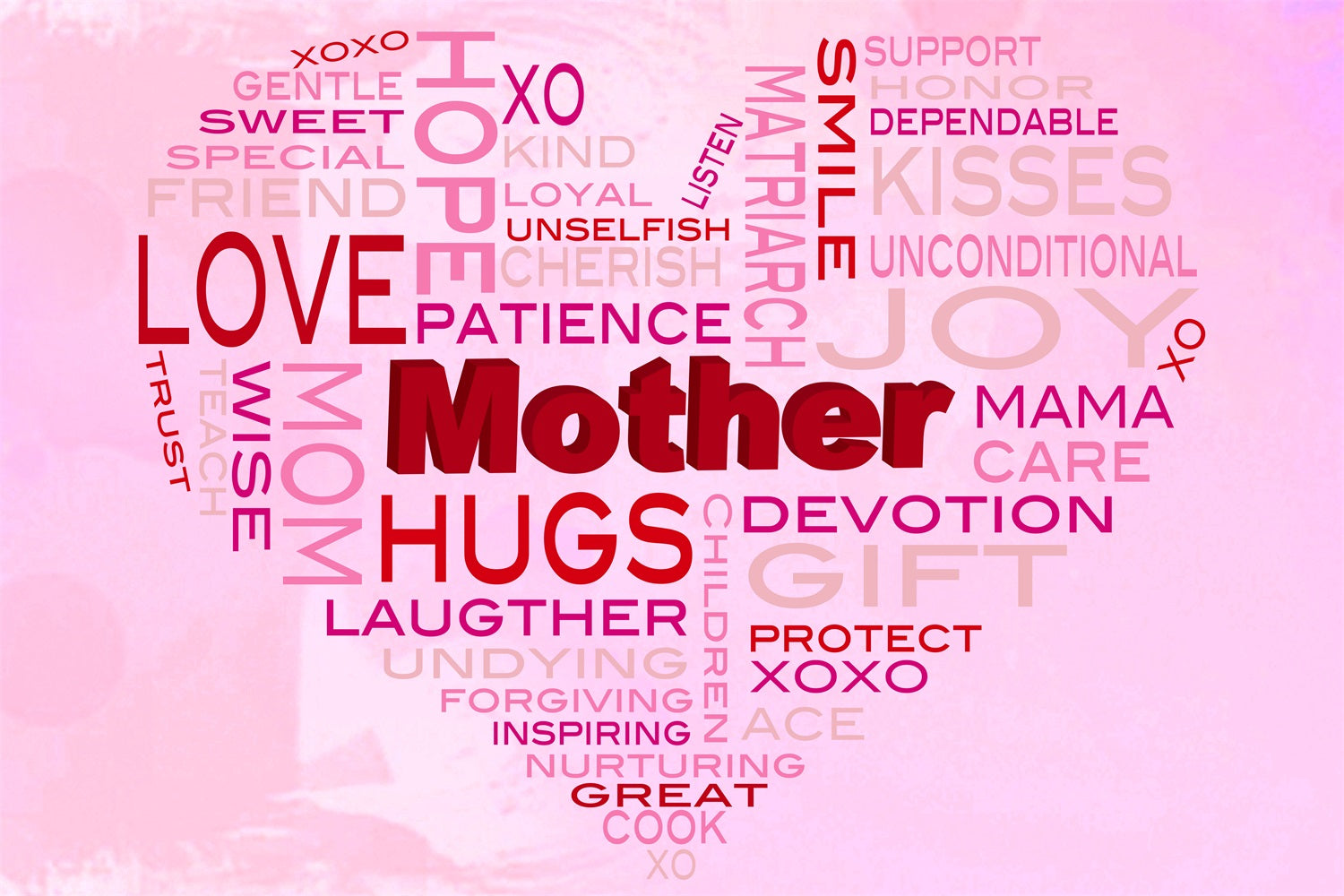 Mother's Day Backdrop Word Art Heart Custom Backdrop UK GTY3-176