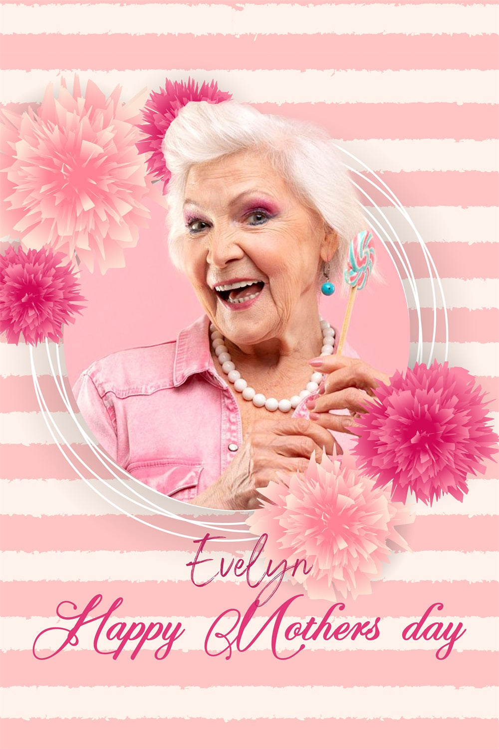 Mother's Day Backdrop Ideas Elegant Striped Floral Custom Backdrop UK GTY3-184