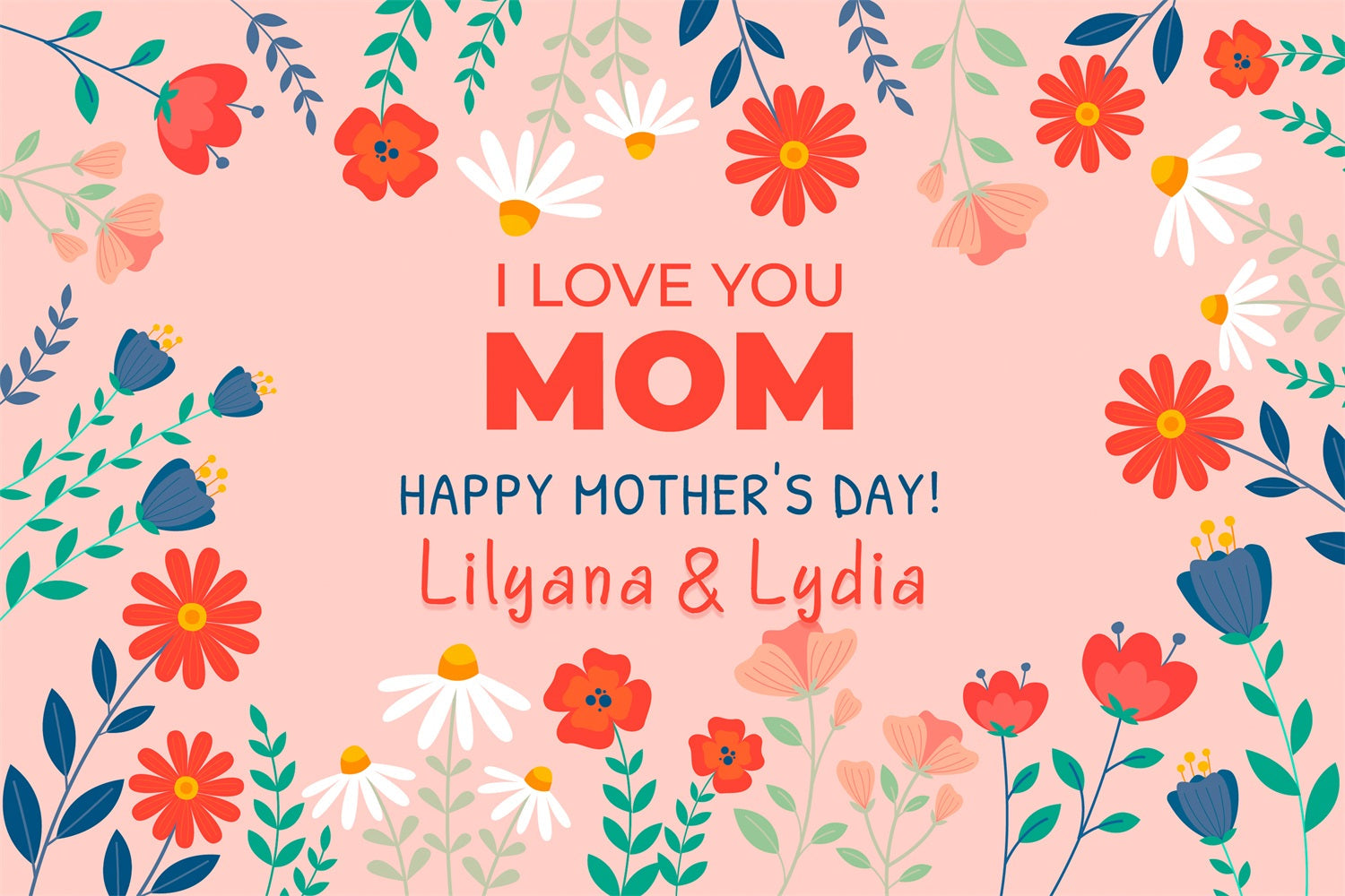 Mother's Day Photography Backdrops Daisy Rose Mom Personalized Backdrop UK GTY3-202