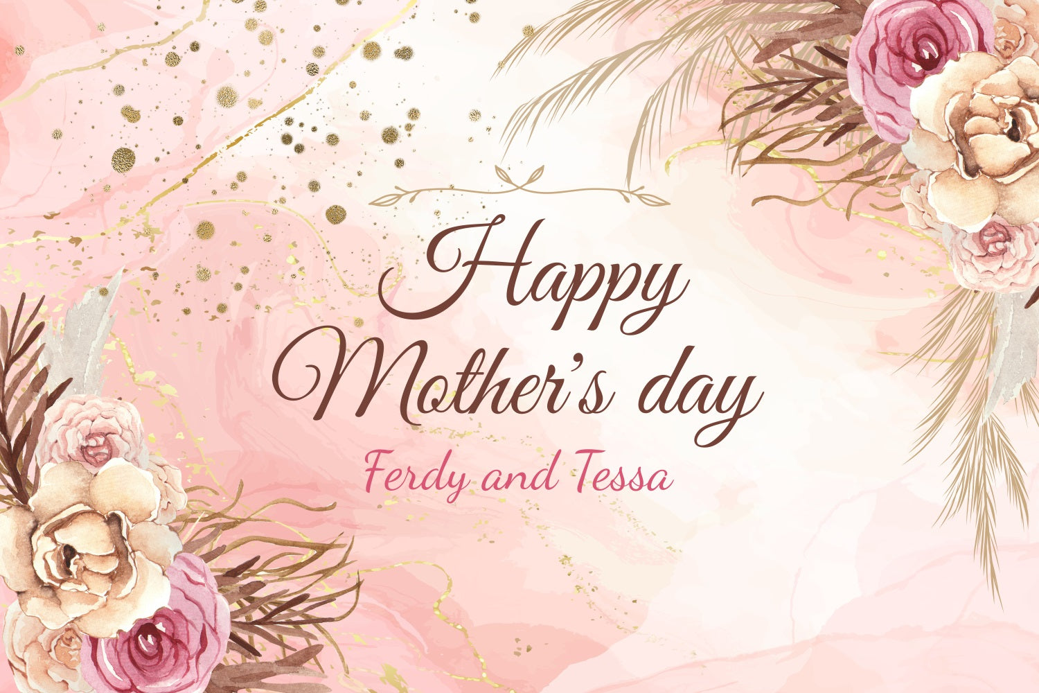 Backdrop For Mother's Day Sparkle Rose Personalized Backdrop UK GTY3-206
