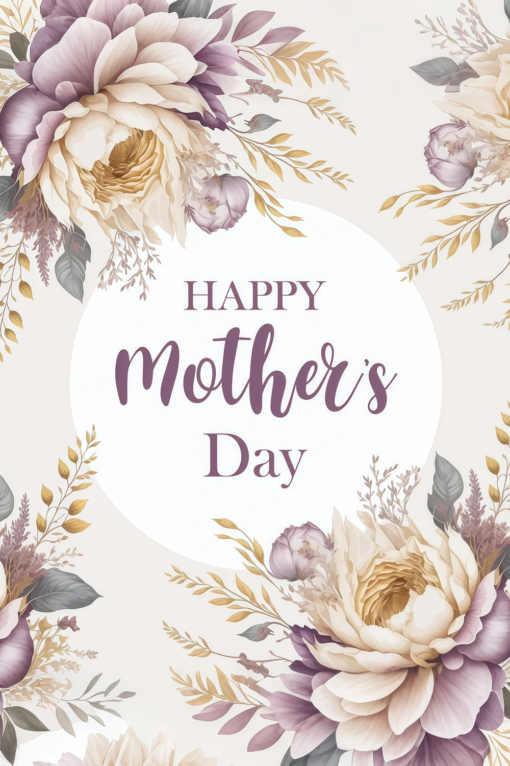Happy Mother's Day Backdrop Peony Bloom Personalised Backdrop UK GTY3-207