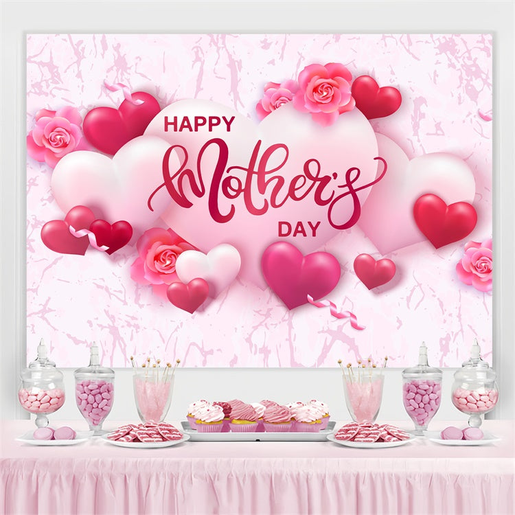 Mothers Day Backdrop Romantic Heart Rose Personalized Backdrop UK GTY3-225