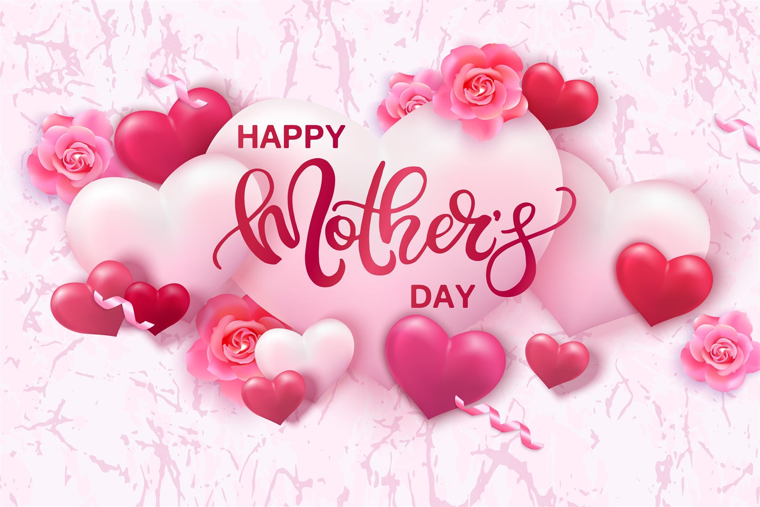 Mothers Day Backdrop Romantic Heart Rose Personalized Backdrop UK GTY3-225