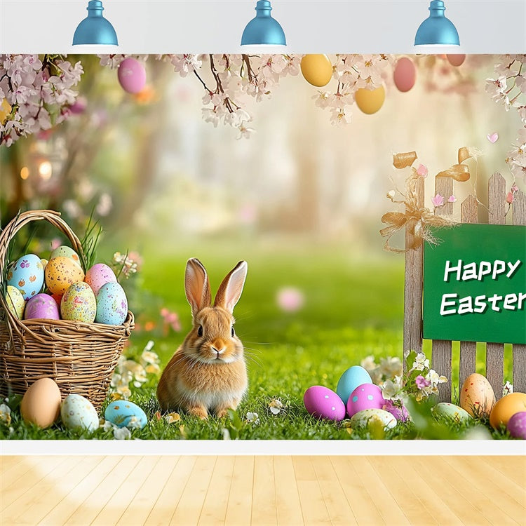 Easter Photo Backdrop Pastel Egg Cherry Blossom Backdrop UK GTY3-242