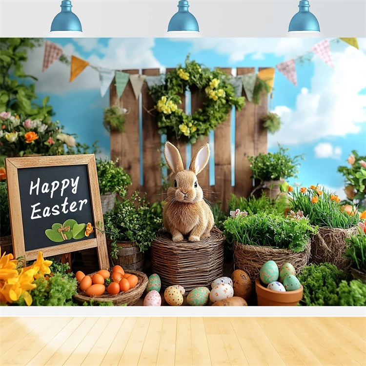 Photo Backdrops Easter Lush Greenery Carrot Bunny Backdrop UK GTY3-244