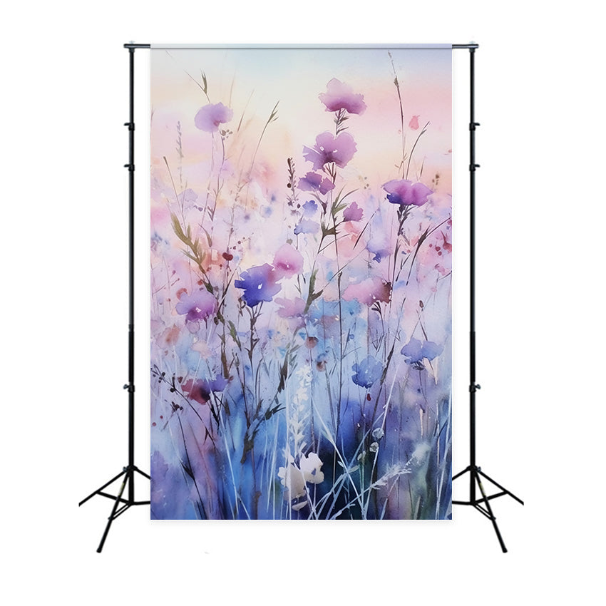 Purple Flower Backdrop Dreamy Purple Wildflower Garden Backdrop UK GTY3-25